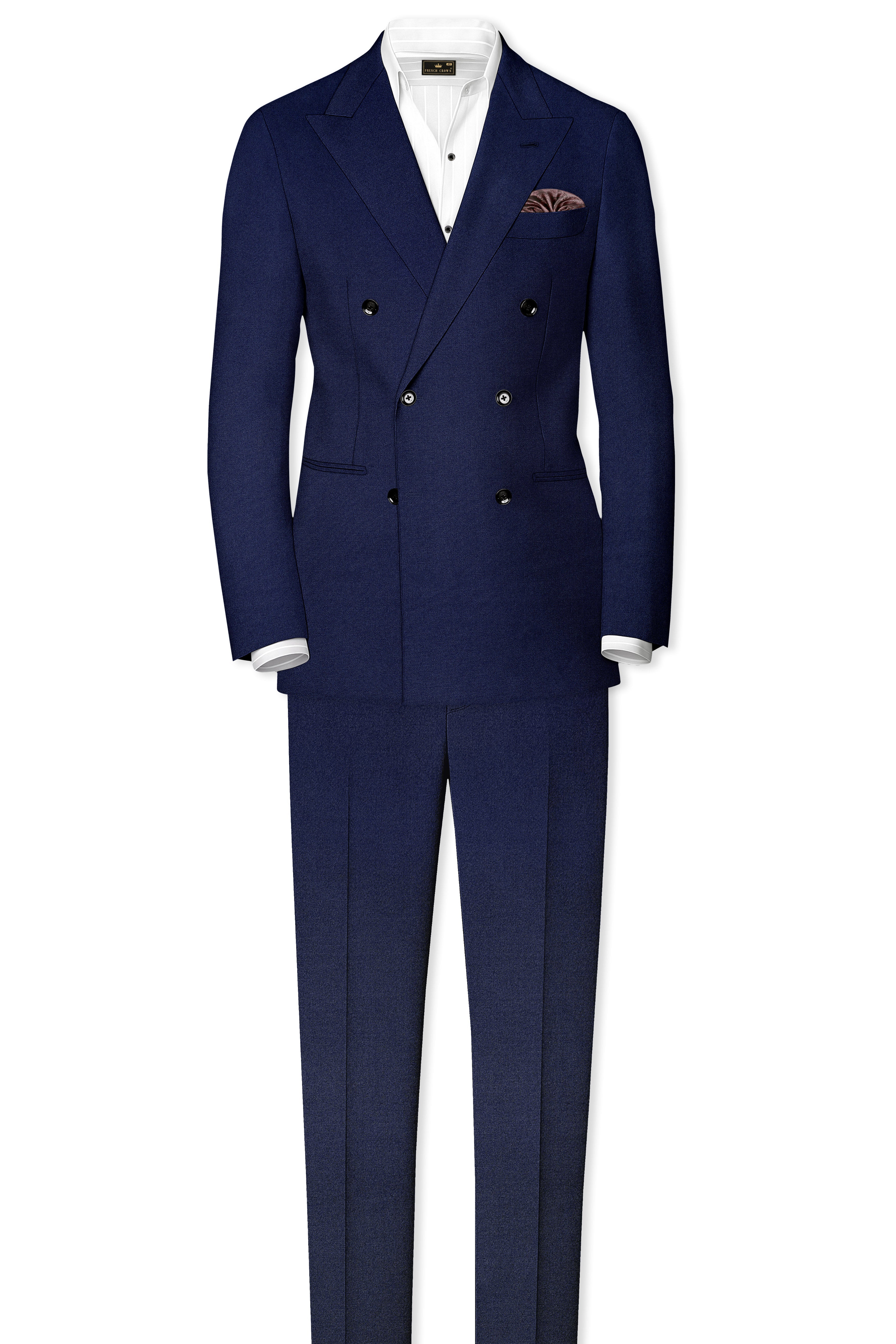 Flyvire-Firefly Blue Wool Rich Double Breasted Stretchable traveler Blazer