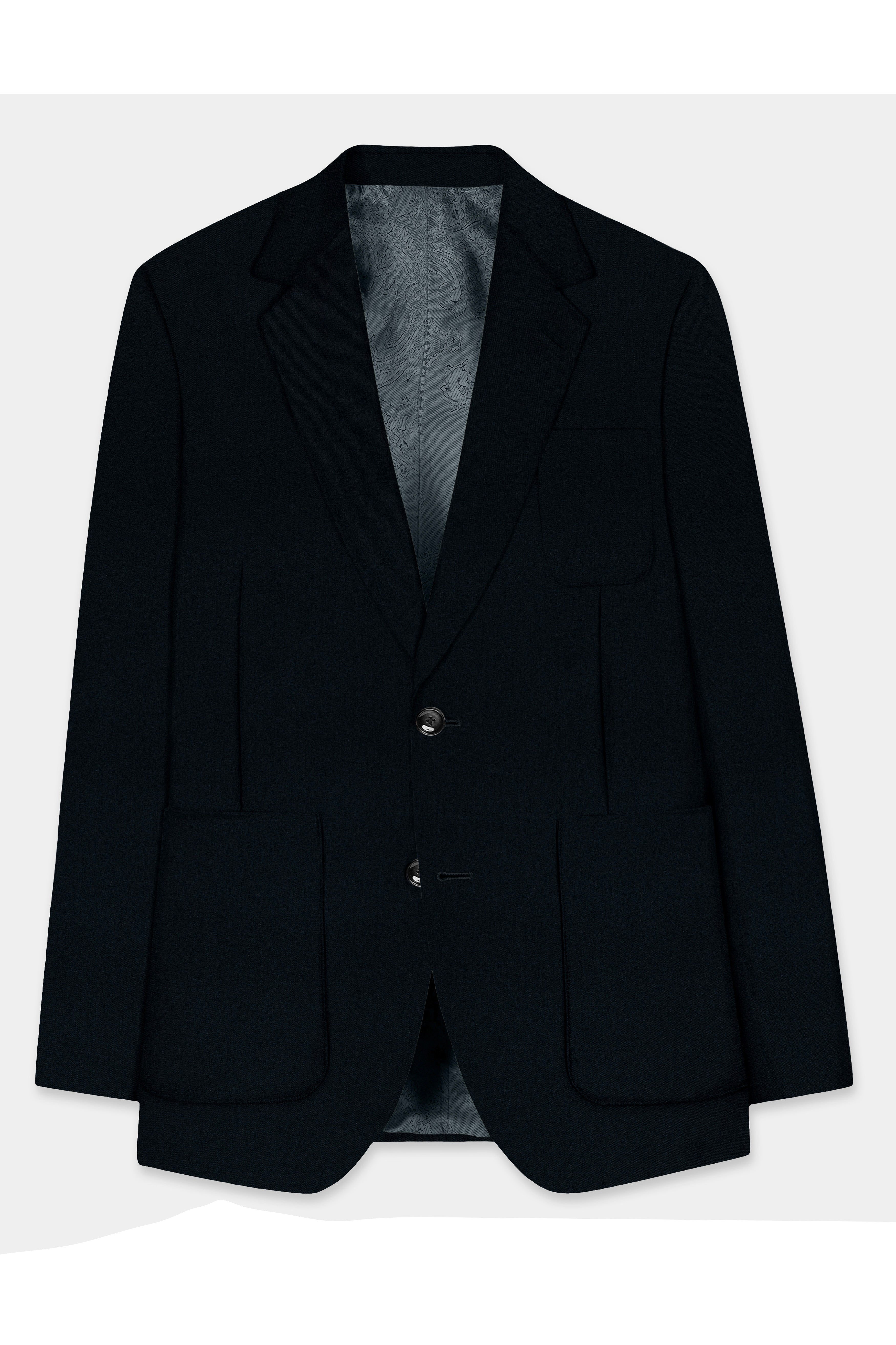Premivell-Bunker Blue Premium Cotton Single Breasted Sports Blazer