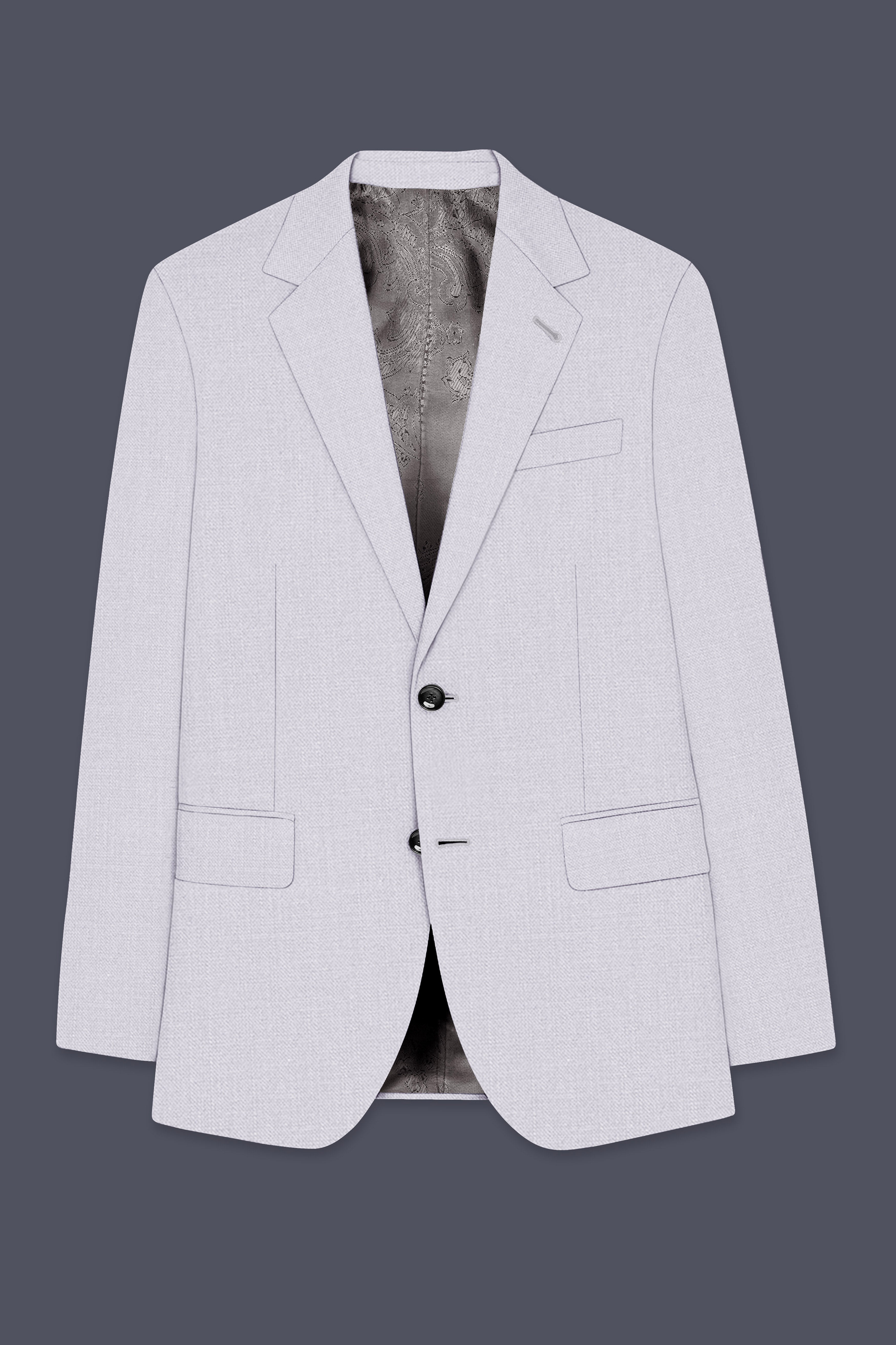 Aristo-Alto Gray Luxurious Linen Single Breasted Stretchable traveler Blazer