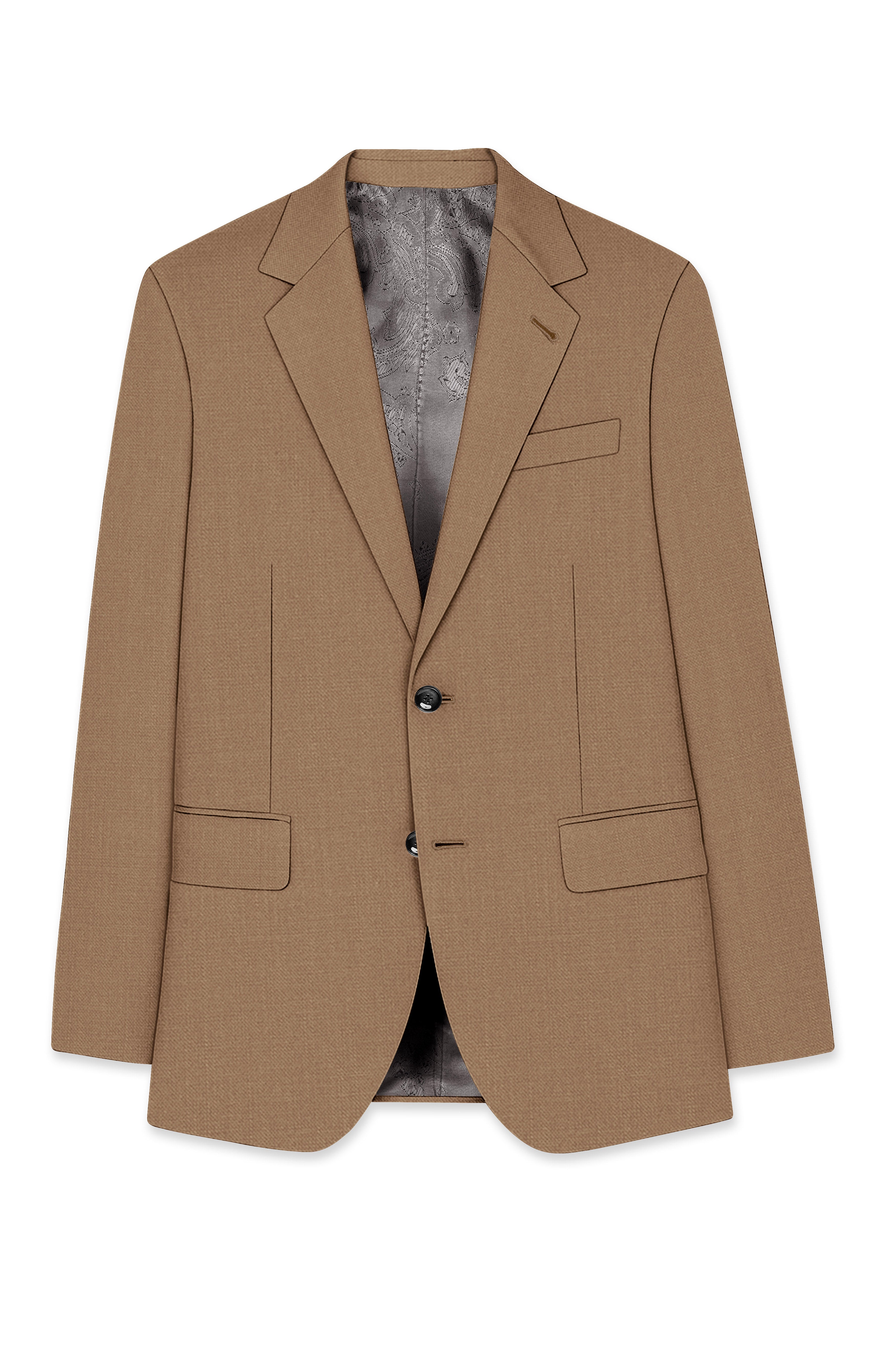 Cremont-Mocha Brown Luxurious Linen Single Breasted Stretchable traveler Blazer