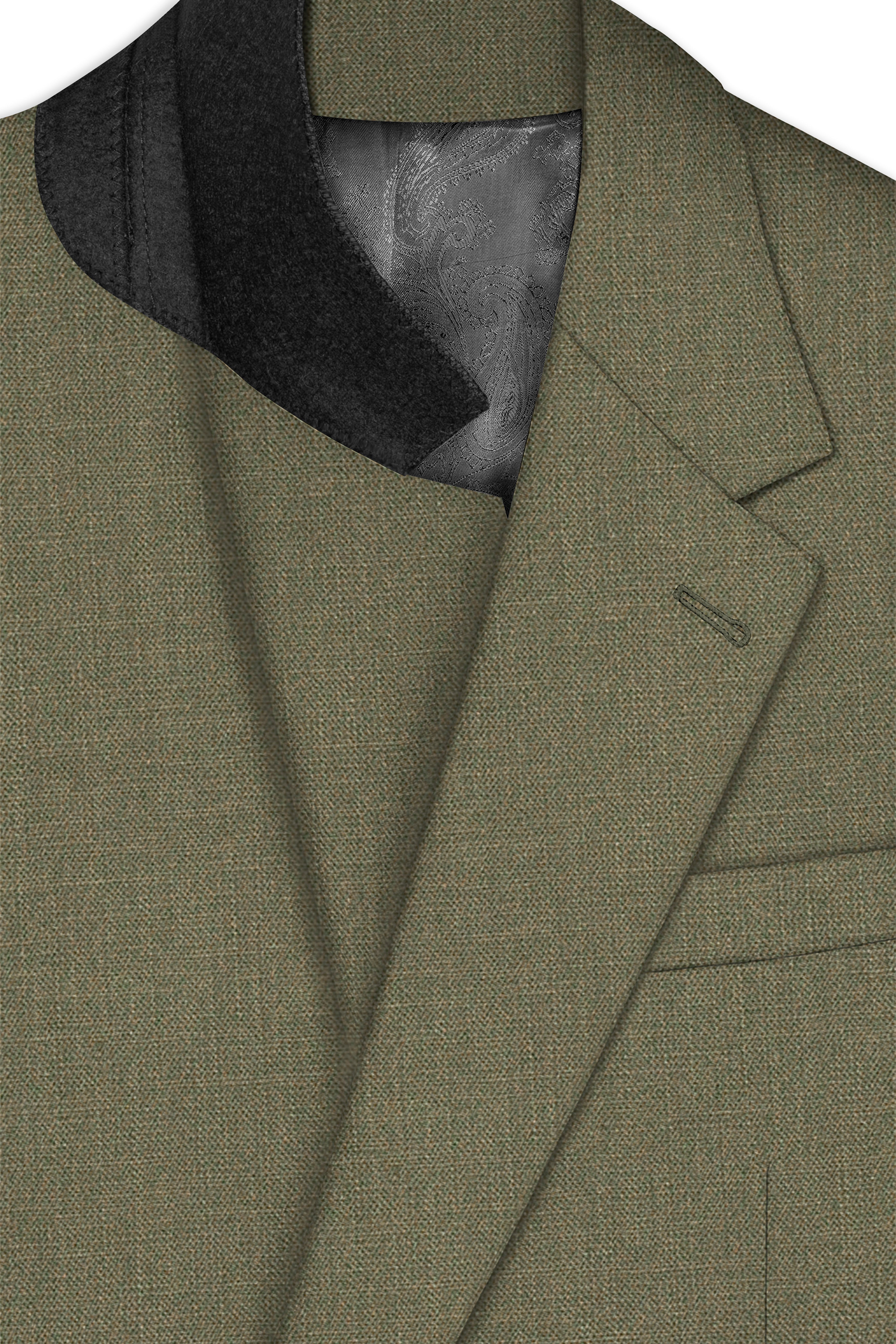 Zyren-Finch Green Luxurious Linen Single Breasted Stretchable traveler Blazer