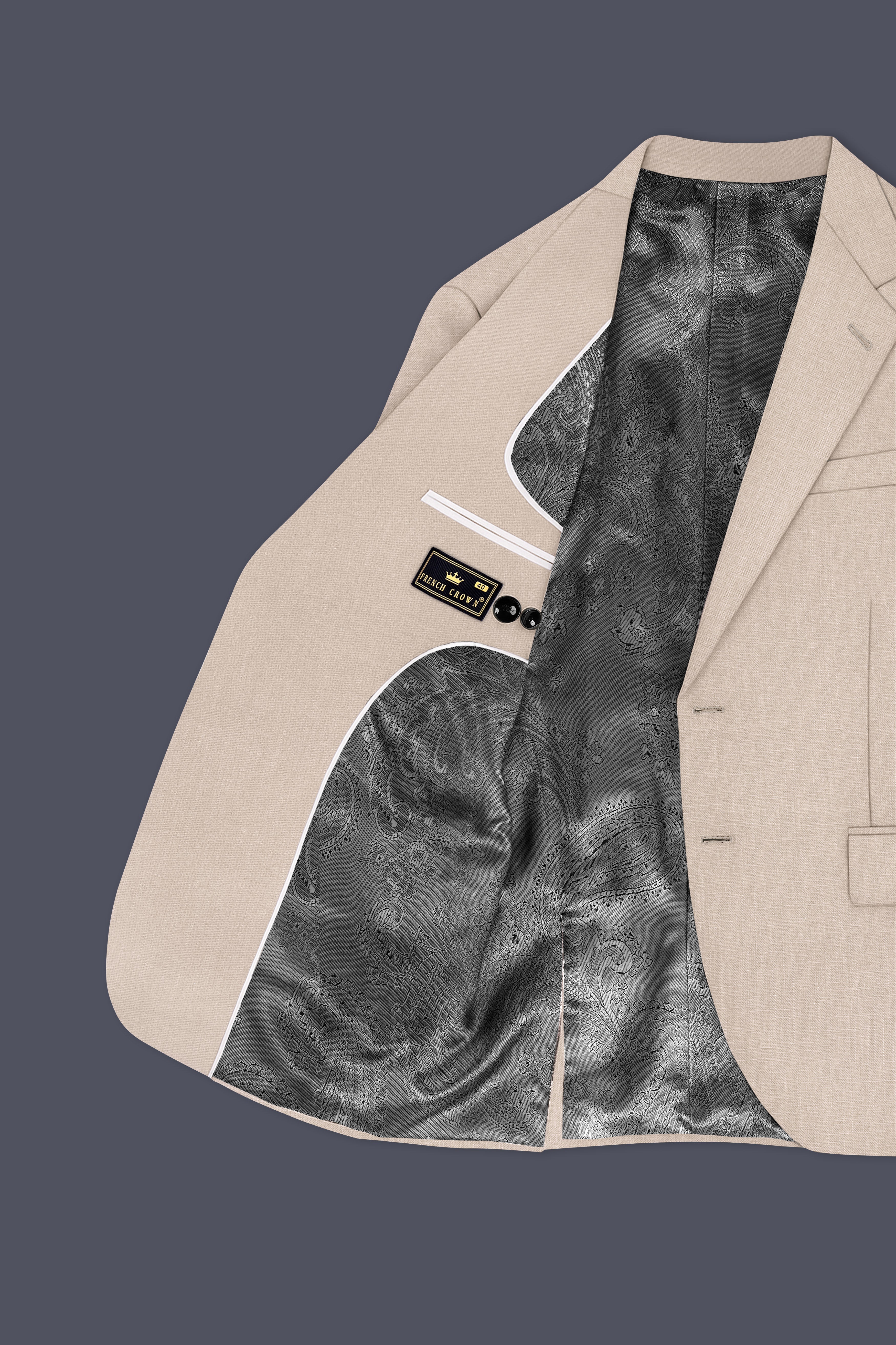 Brunoro-Wafer Brown Luxurious Linen Single Breasted Stretchable traveler Blazer