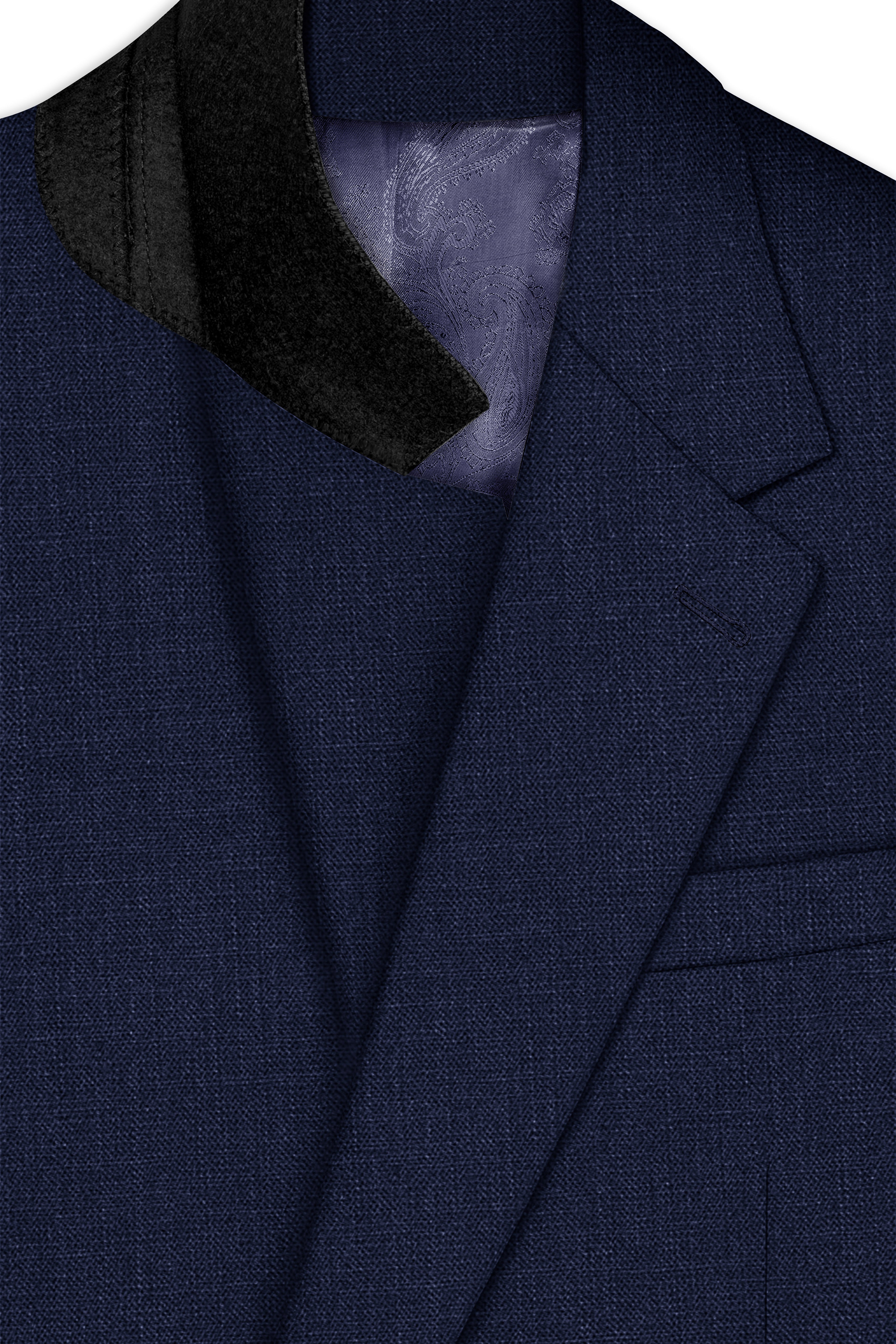 Azuriel-Firefly Blue Luxurious Linen Single Breasted Stretchable traveler Blazer