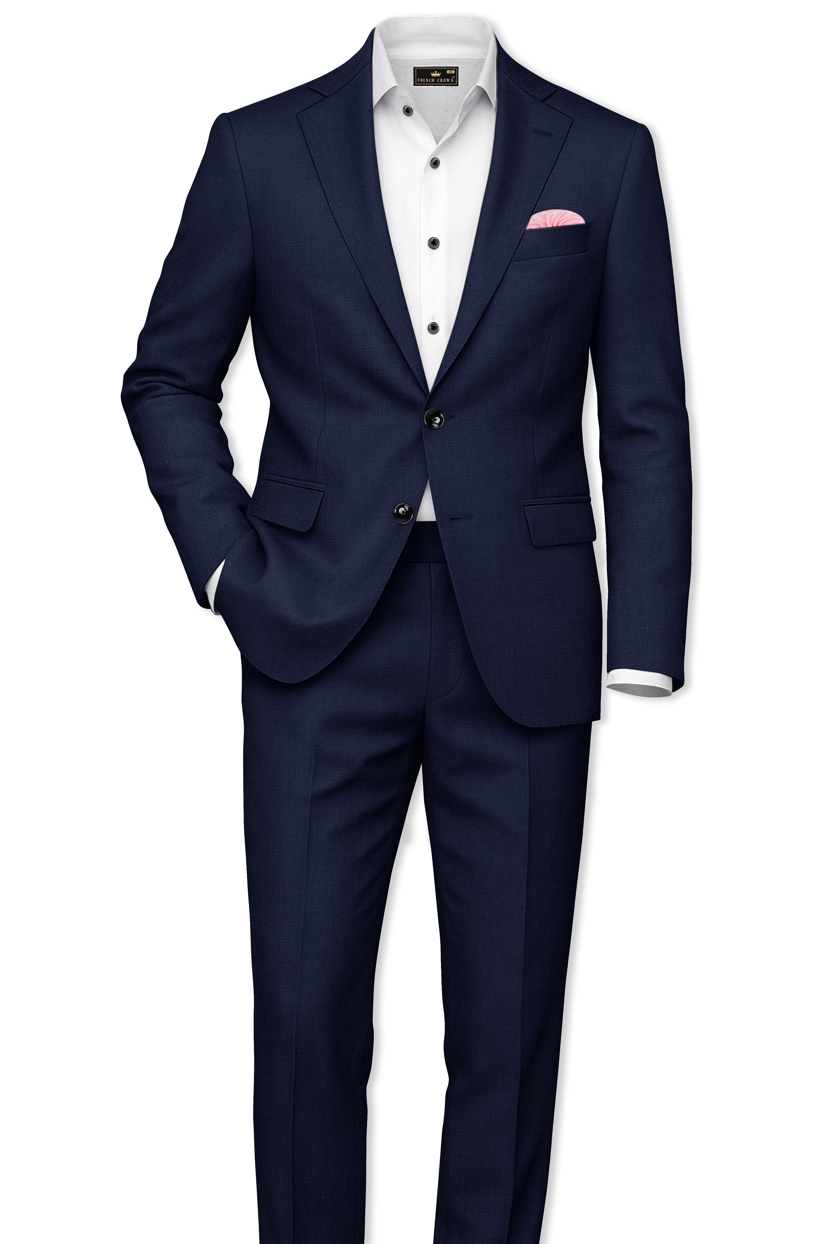 Azuriel-Firefly Blue Luxurious Linen Single Breasted Stretchable traveler Blazer