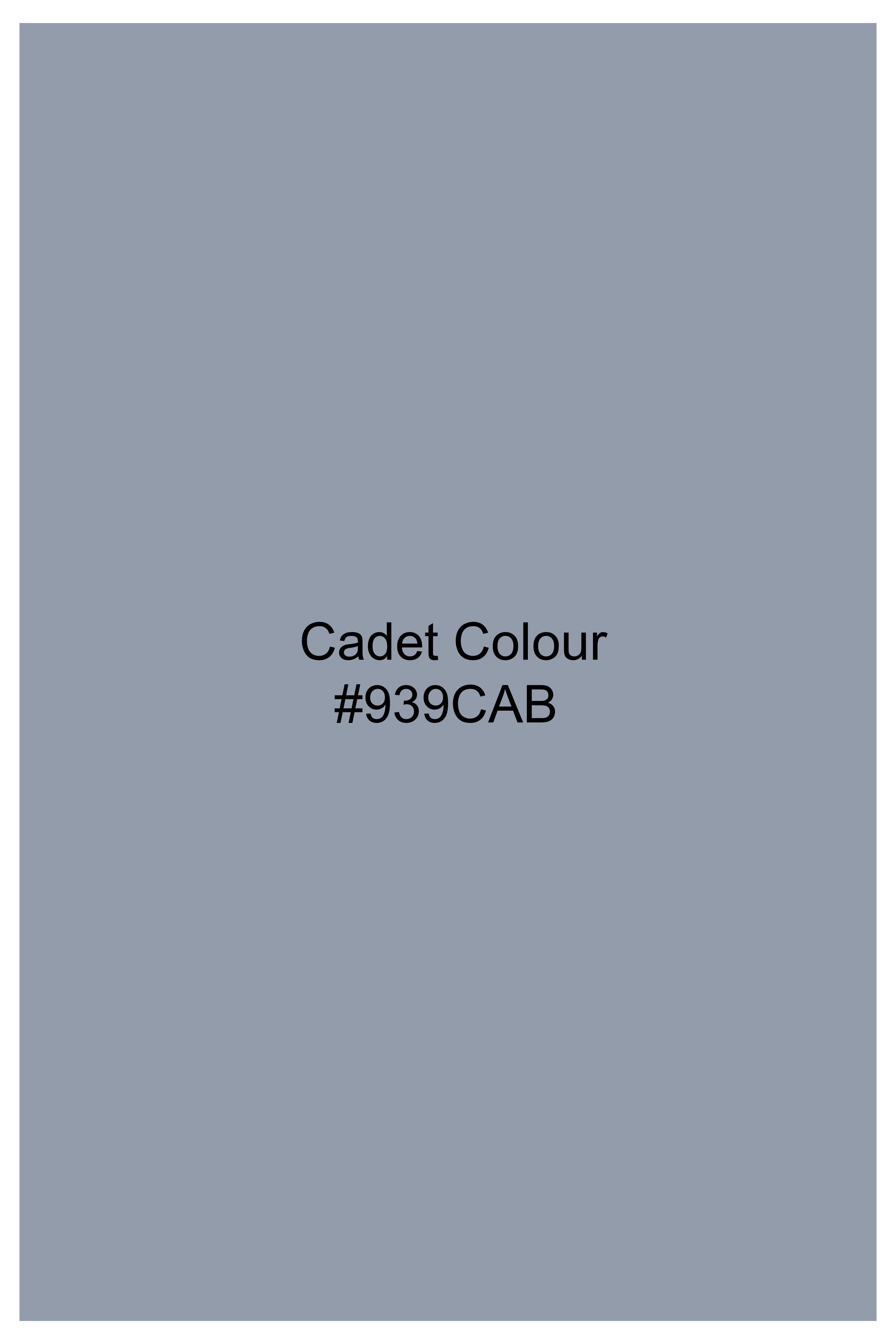 Argento-Cadet Gray Solid Wool Rich Double Breasted Blazer