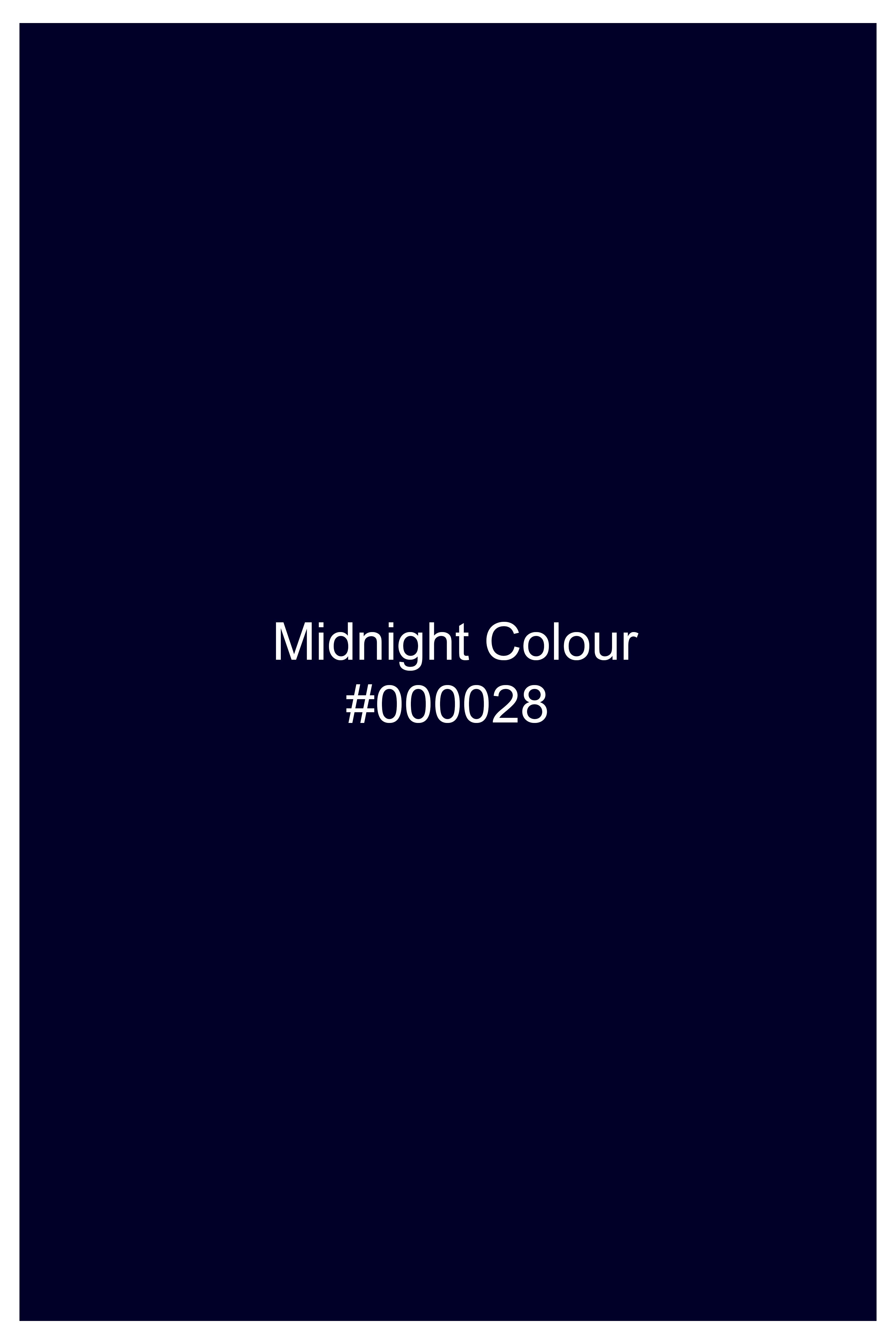 Tenebro-Midnight Blue Textured Wool Rich Cross Placket Bandhgala Blazer