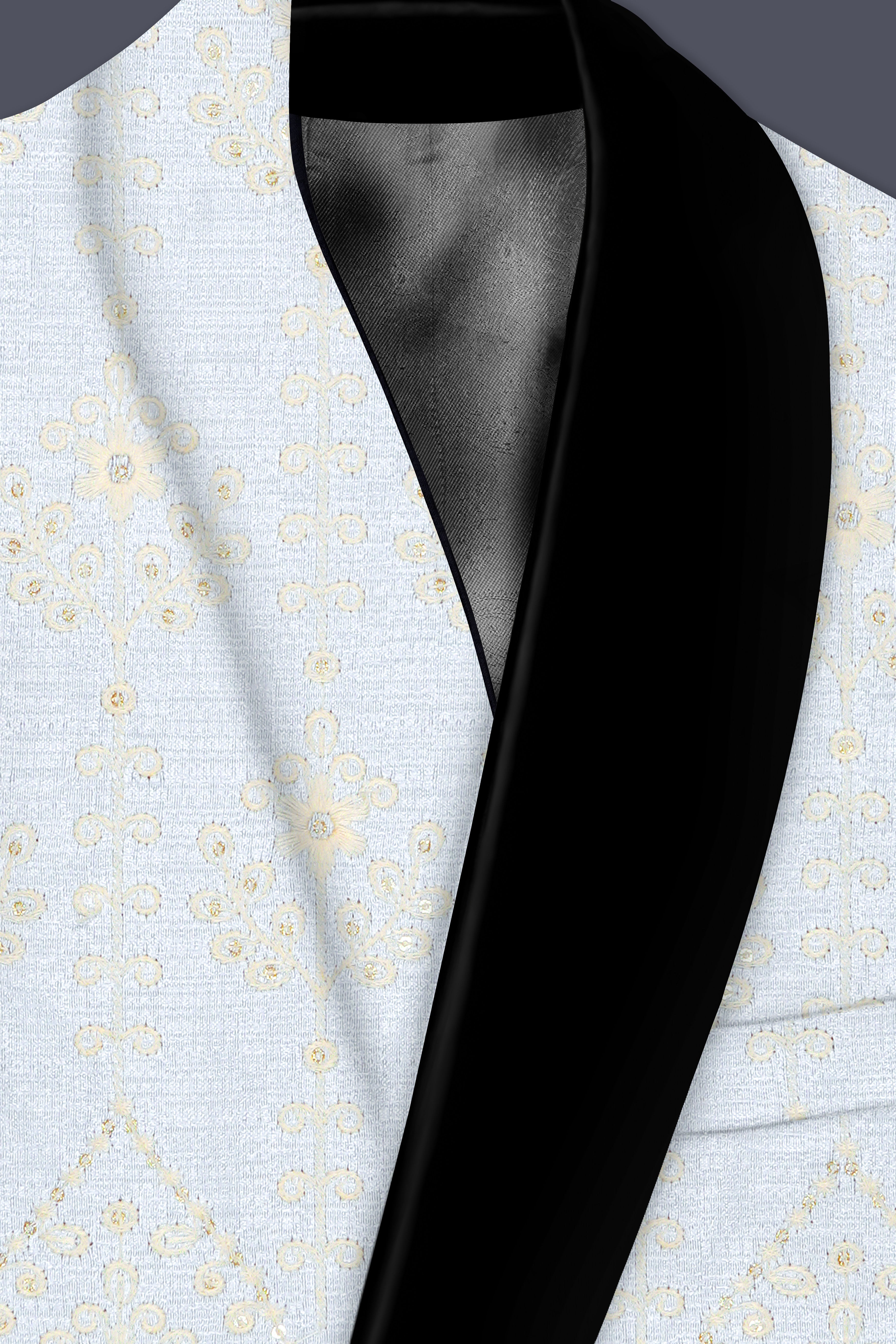Rosavon-Merino Cream and Merlot Red Multicolour Thread and Sequin Embroidered Designer Blazer