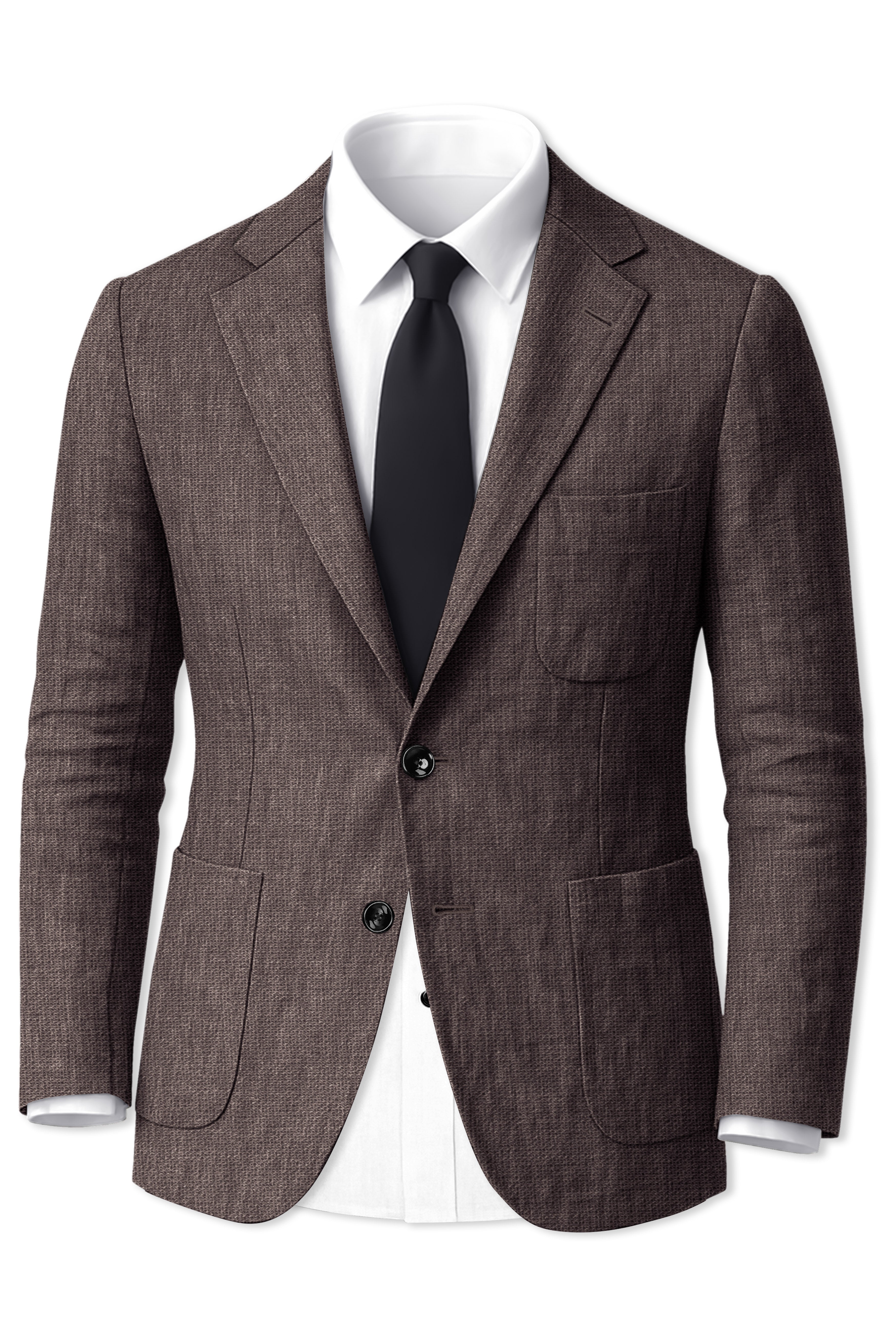 Terravo-Iridium Brown Luxurious Linen Single Breasted Sports Blazer