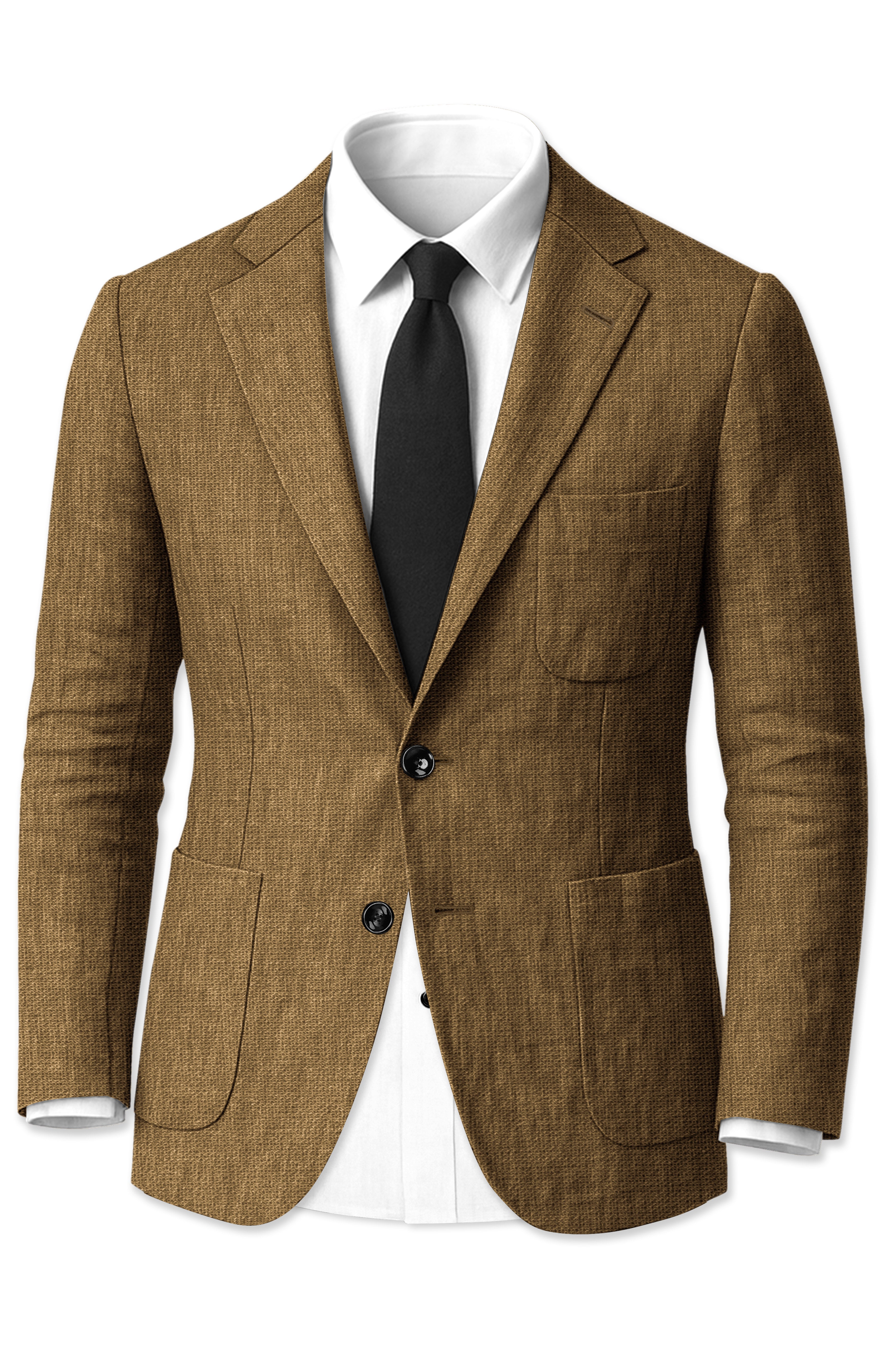Brunoro-Shadow Brown Luxurious Linen Single Breasted Sports Blazer