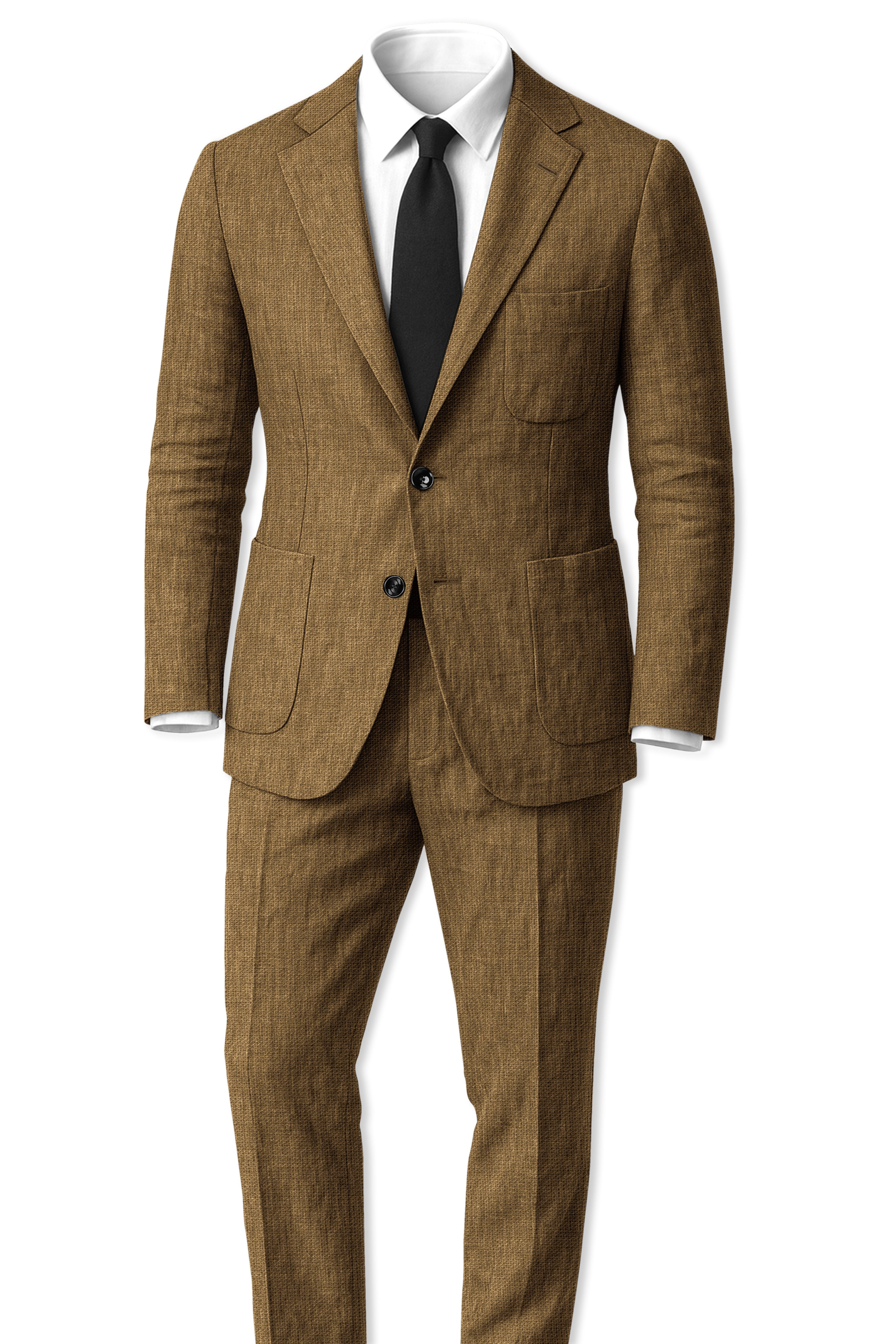 Brunoro-Shadow Brown Luxurious Linen Single Breasted Sports Blazer
