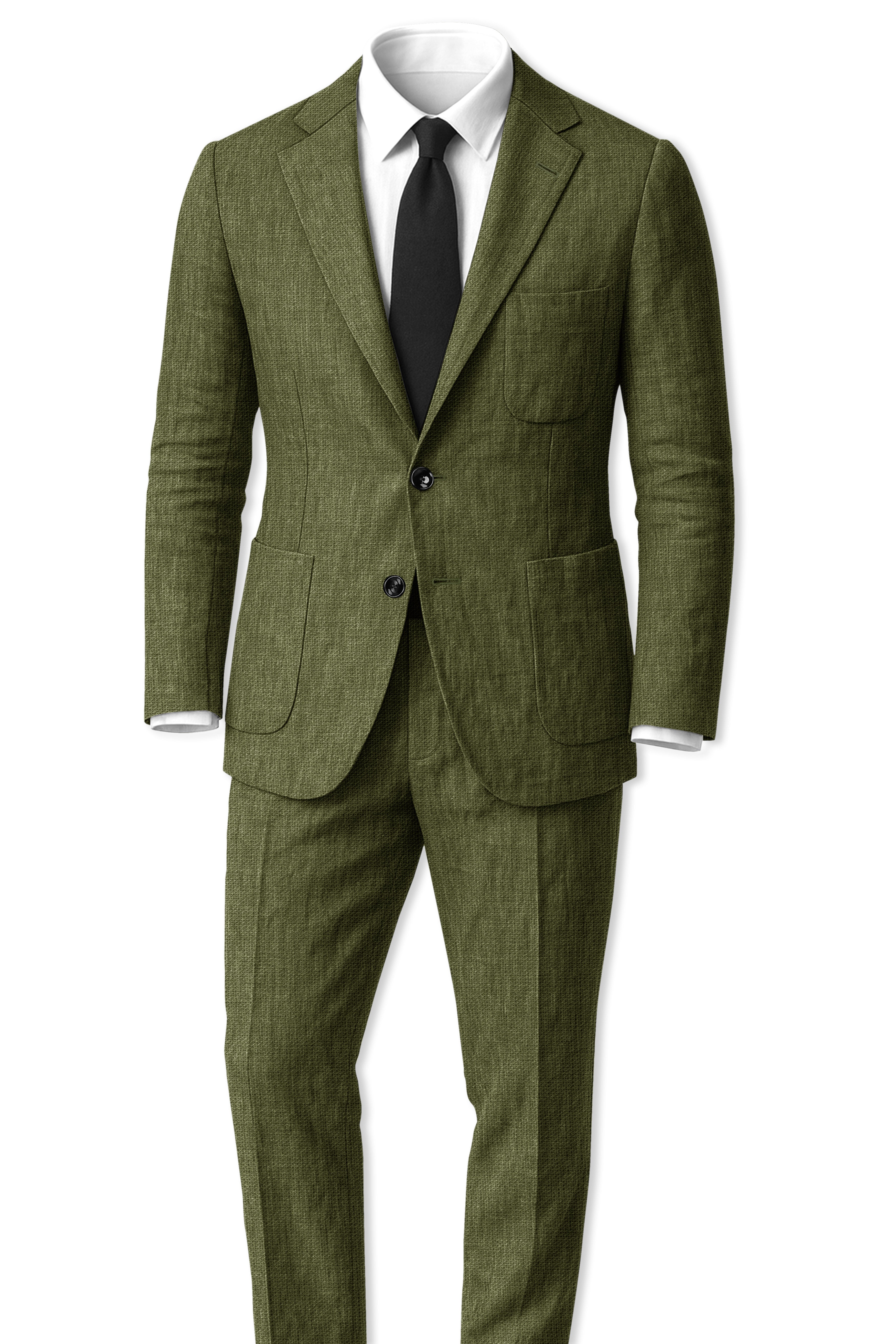 Gravino-Rifle Green Luxurious Linen Single Breasted Sports Blazer