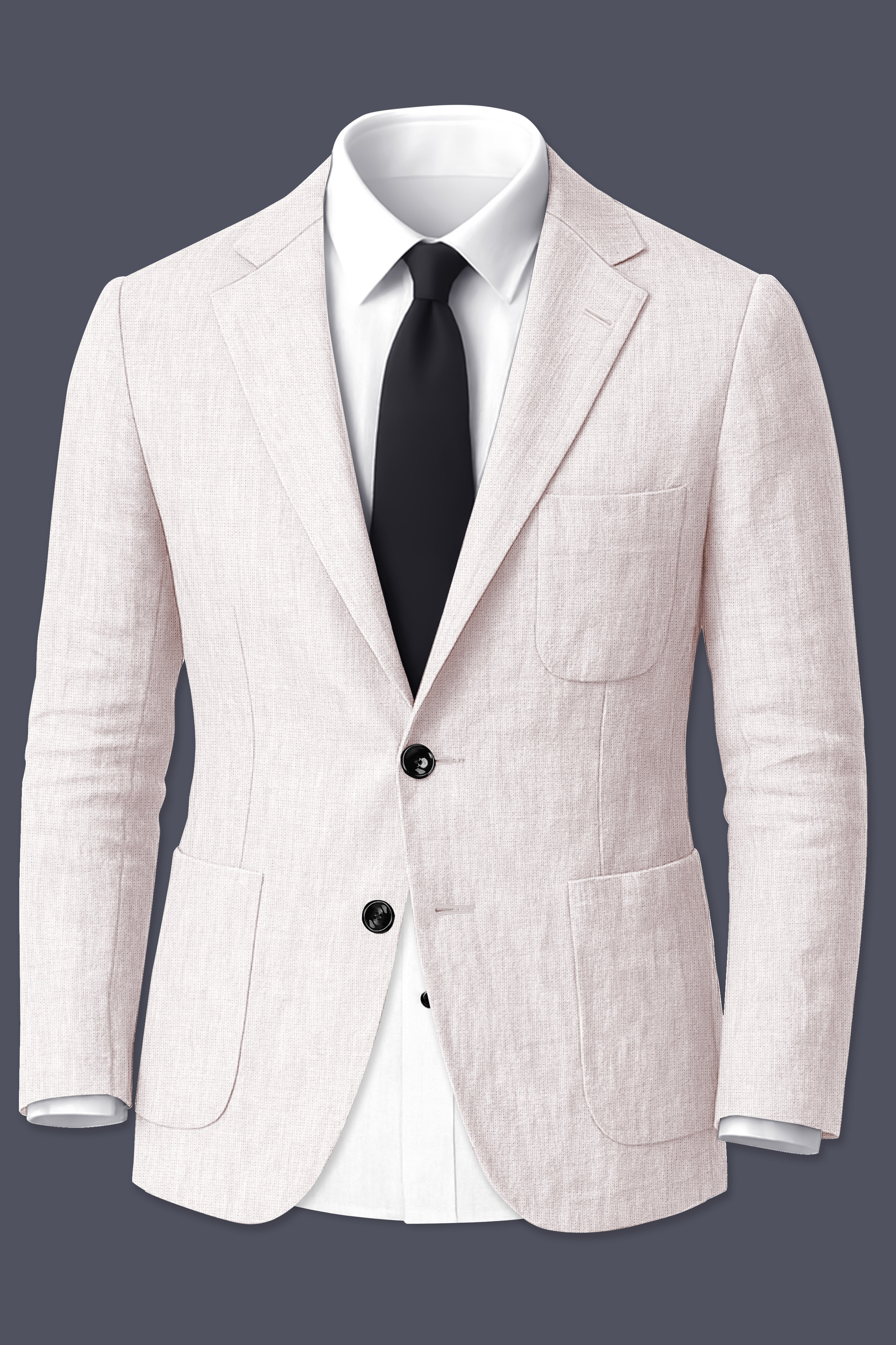 Velcrea-Vista Cream Luxurious Linen Single Breasted Sports Blazer