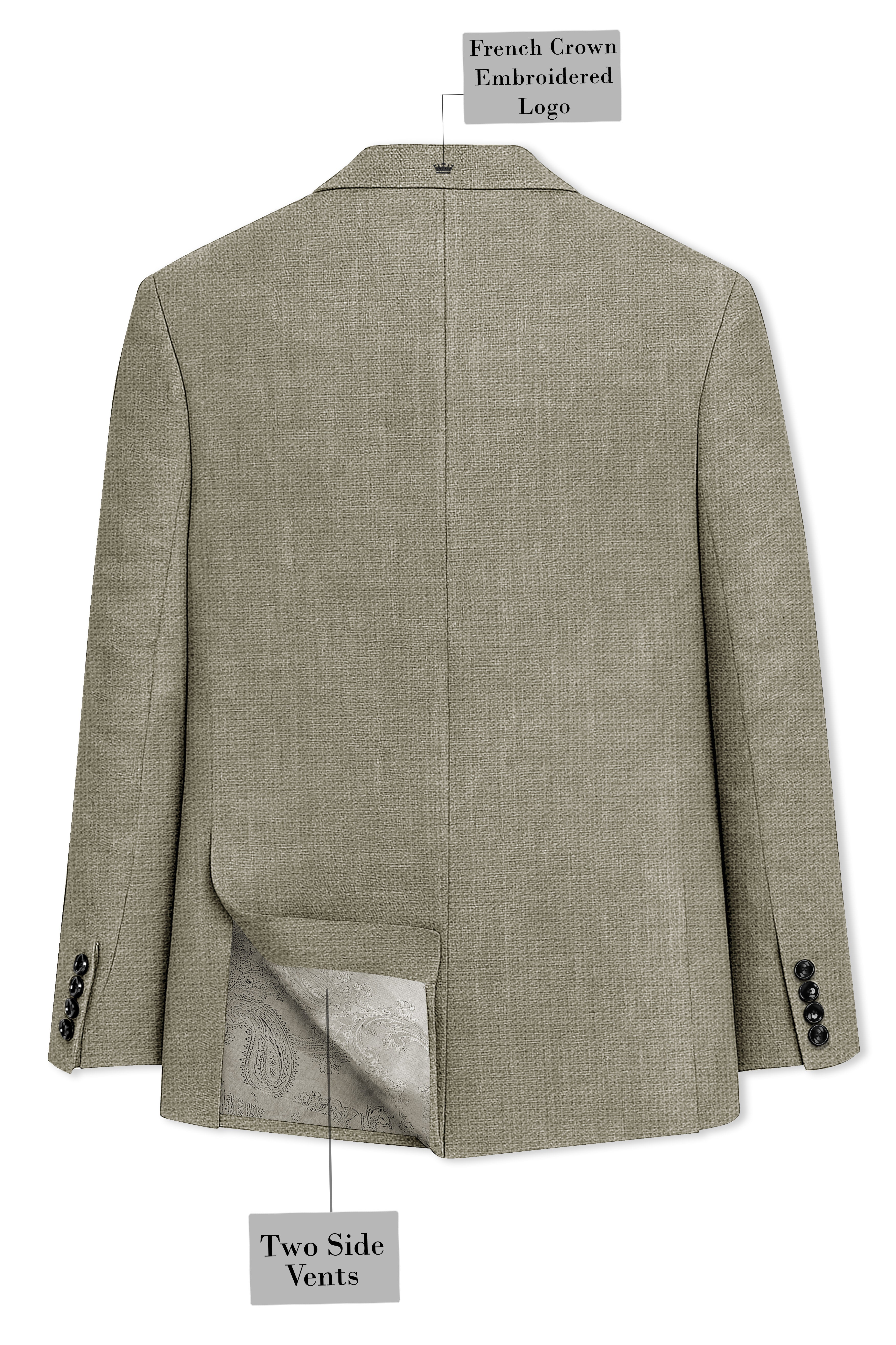 Virenza-Thistle Green Luxurious Linen Single Breasted Sports Blazer