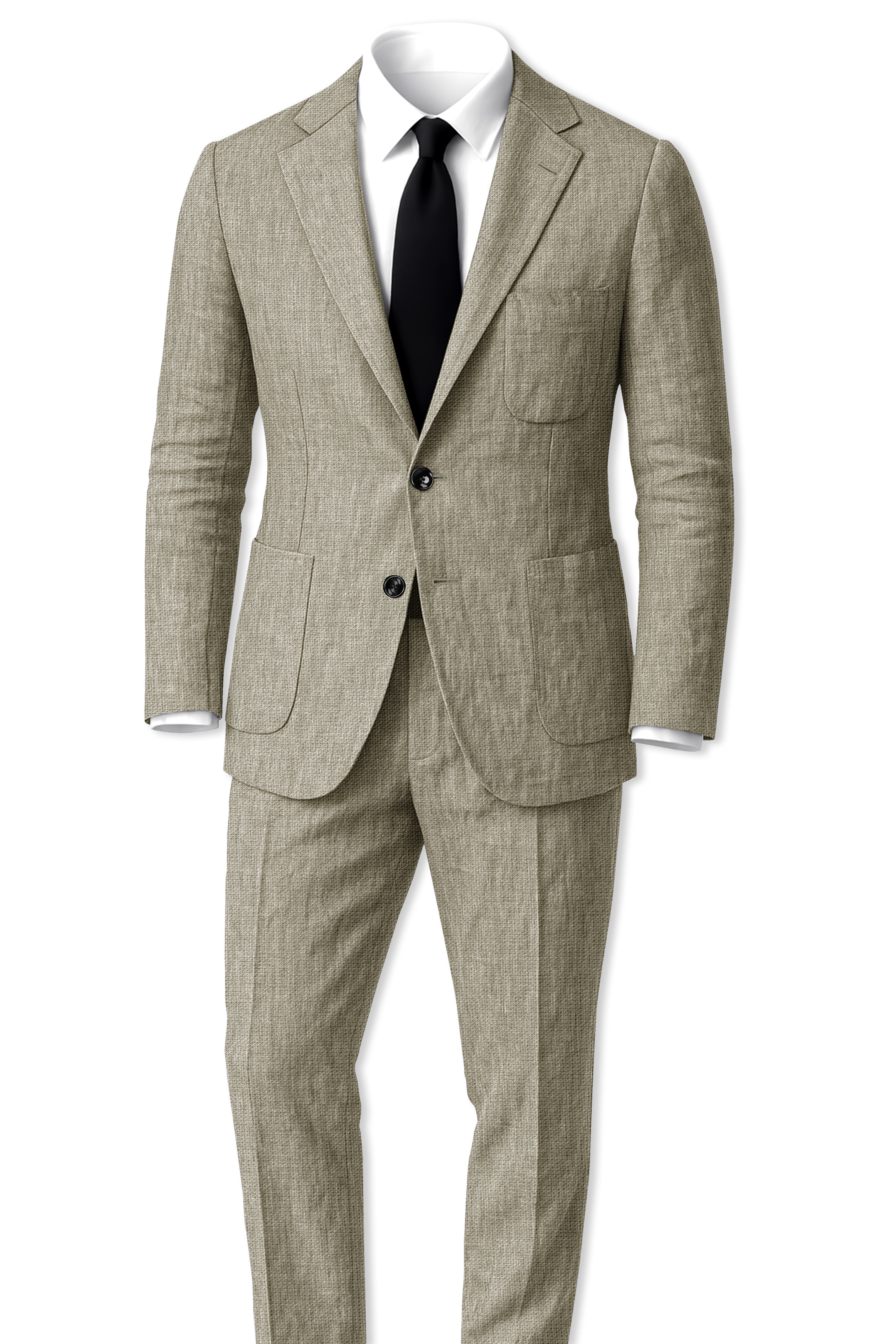 Virenza-Thistle Green Luxurious Linen Single Breasted Sports Blazer