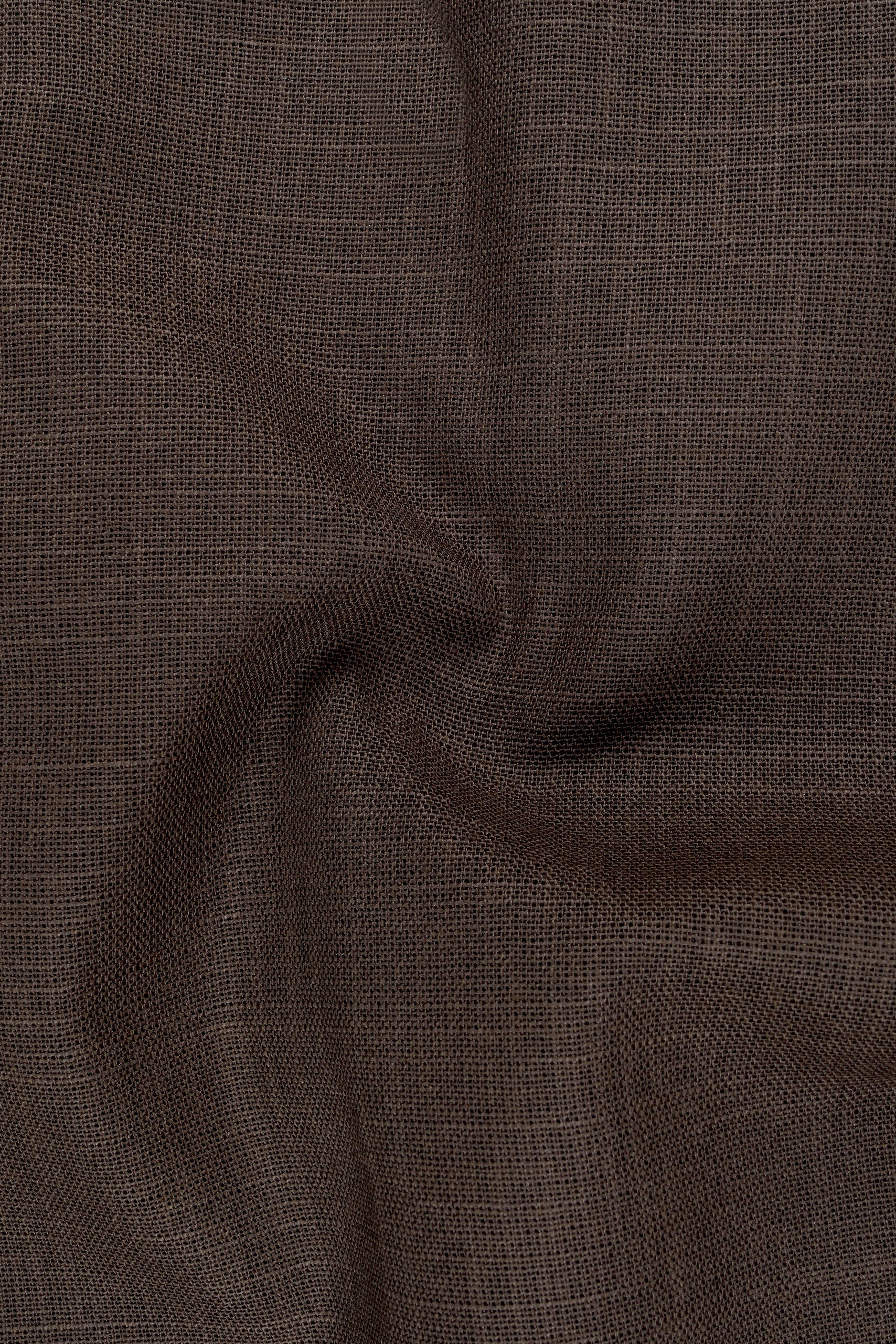 Terravo-Bistre Brown Luxurious Linen Single Breasted Sports Blazer