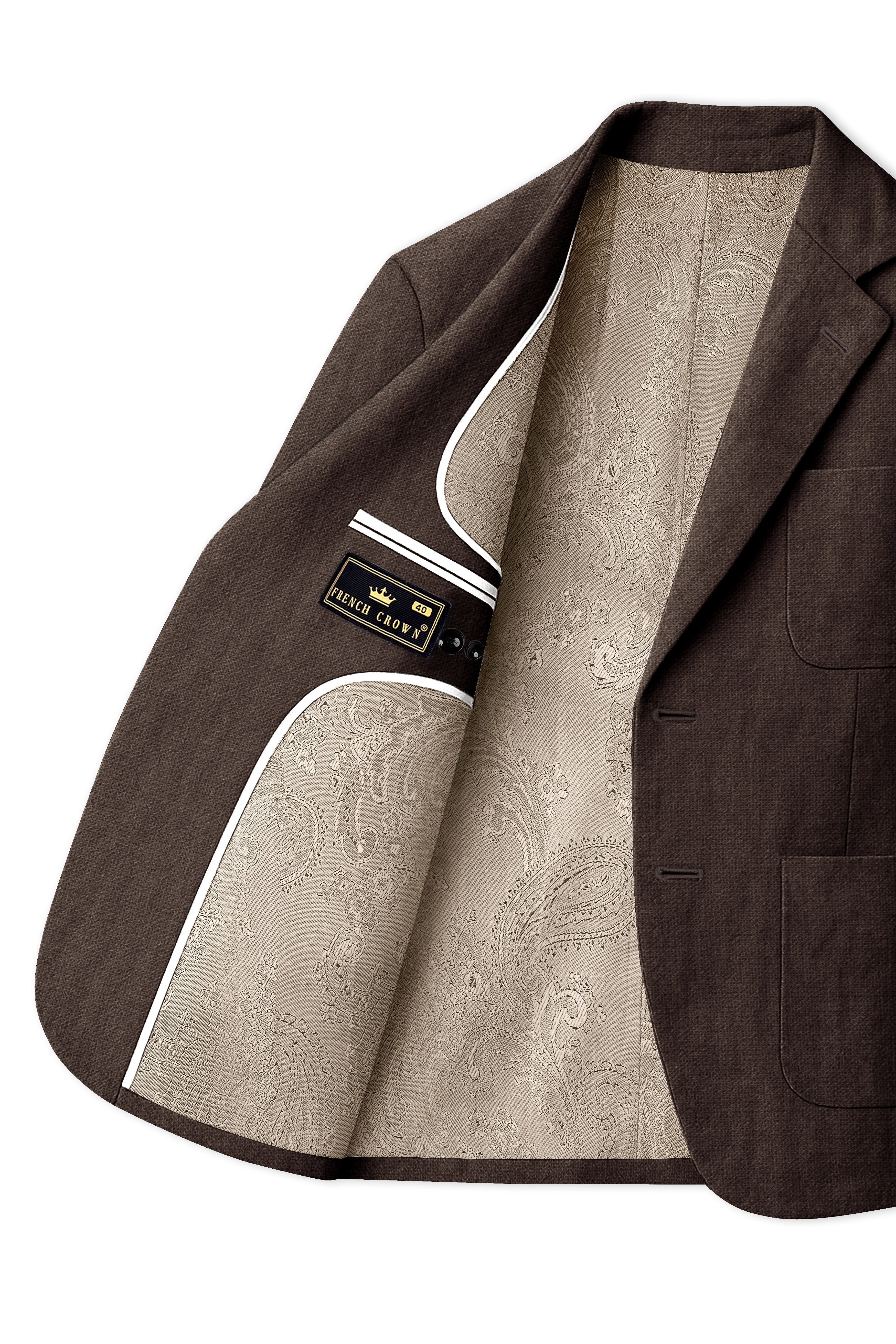 Terravo-Bistre Brown Luxurious Linen Single Breasted Sports Blazer