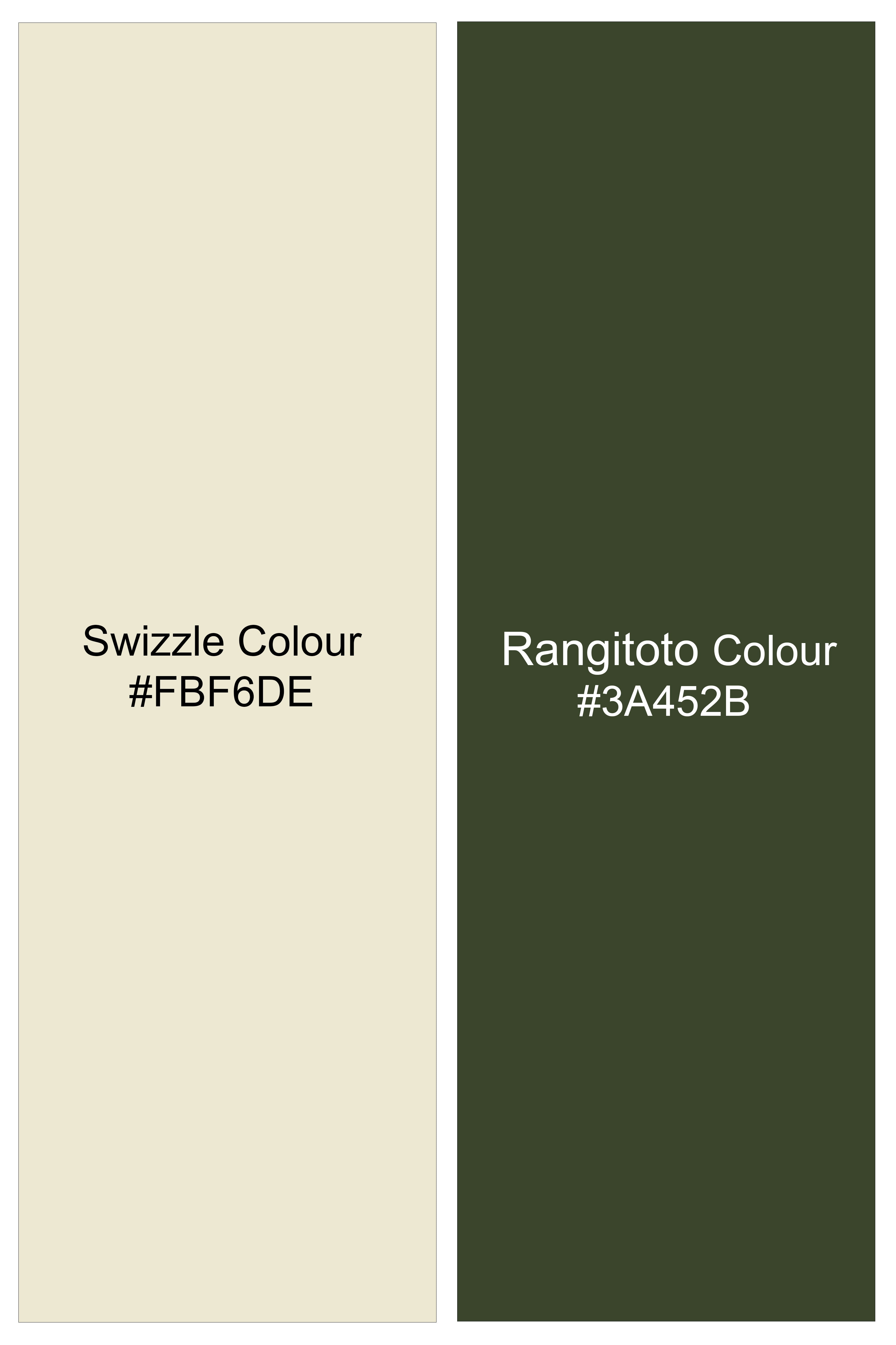 Swivoro-Swizzle Cream And Rangitoto Green Plaid Premium Cotton Single Breasted Blazer