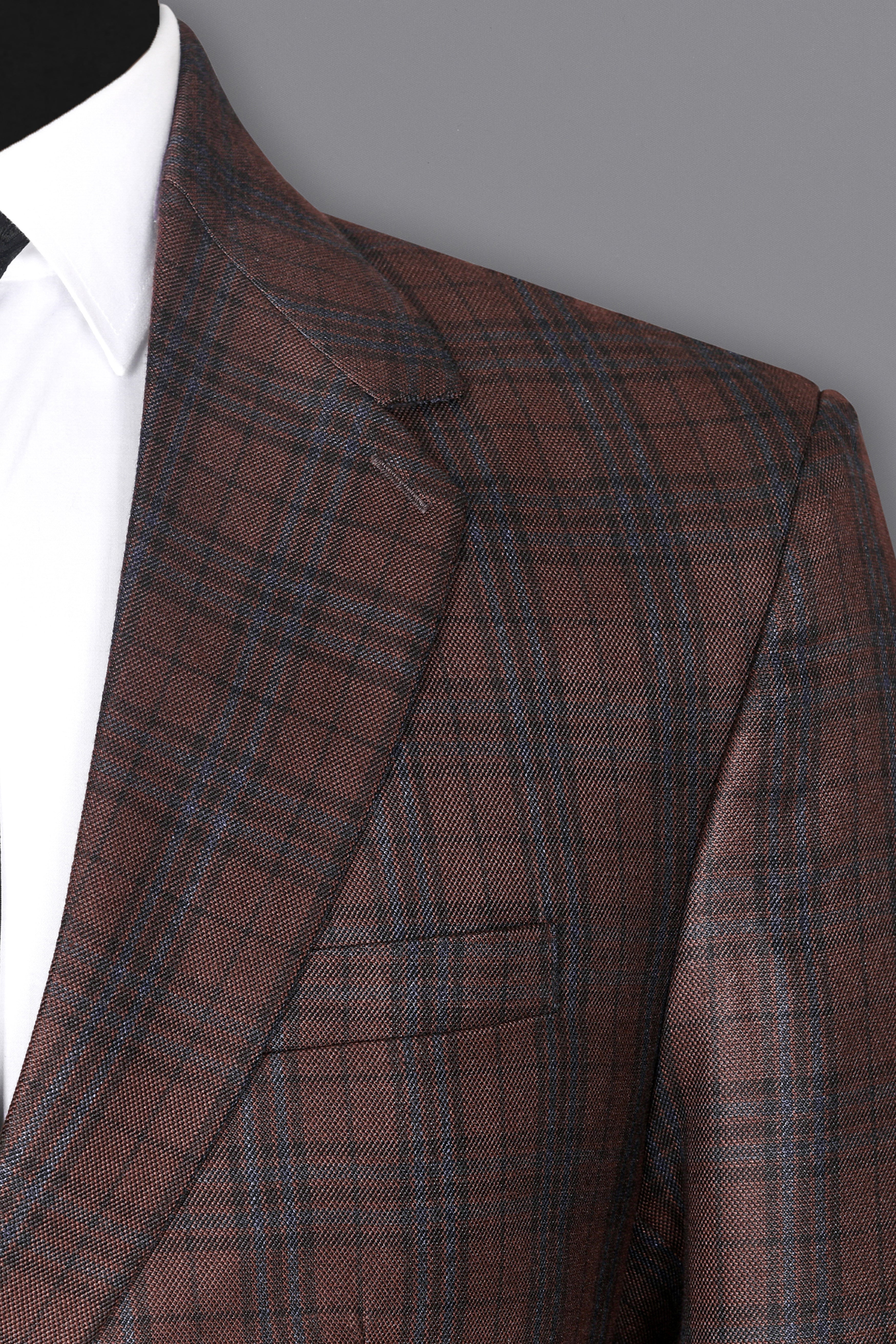 Gingerbread Plaid Wool blend Blazer