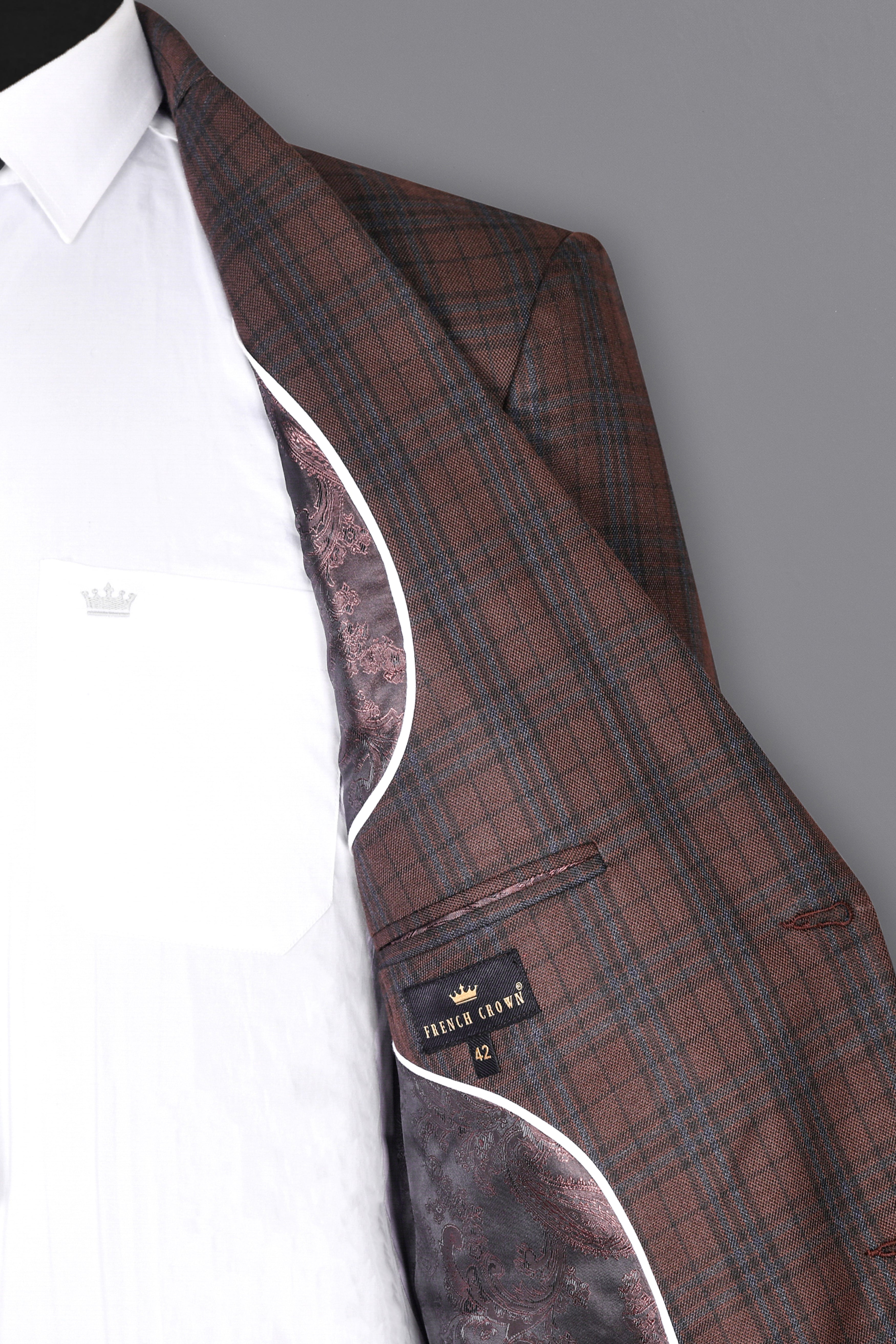 Gingerbread Plaid Wool blend Blazer