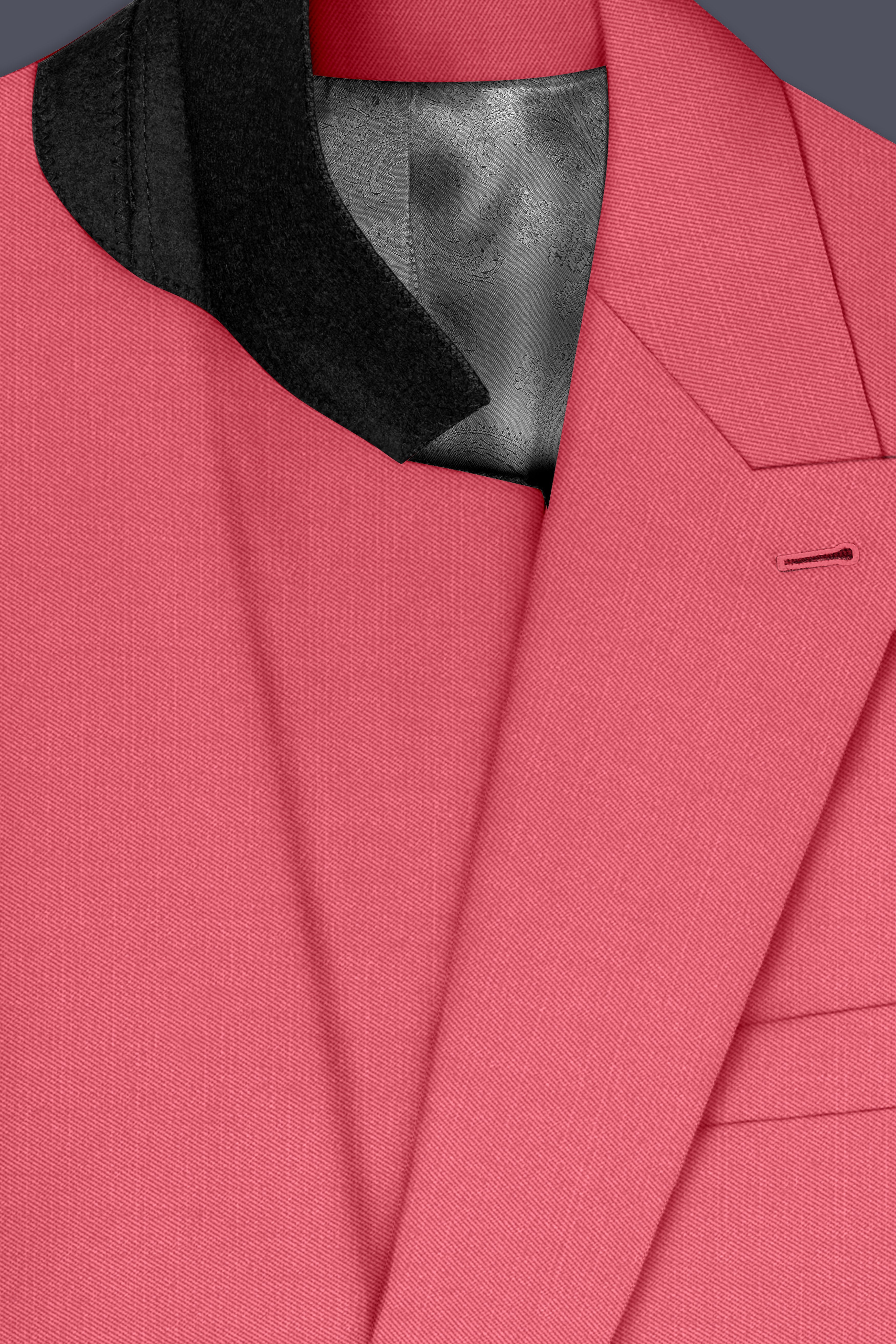 Aurerosa-Roman Pink Wool Rich Double Breasted Slight Stretch Blazer