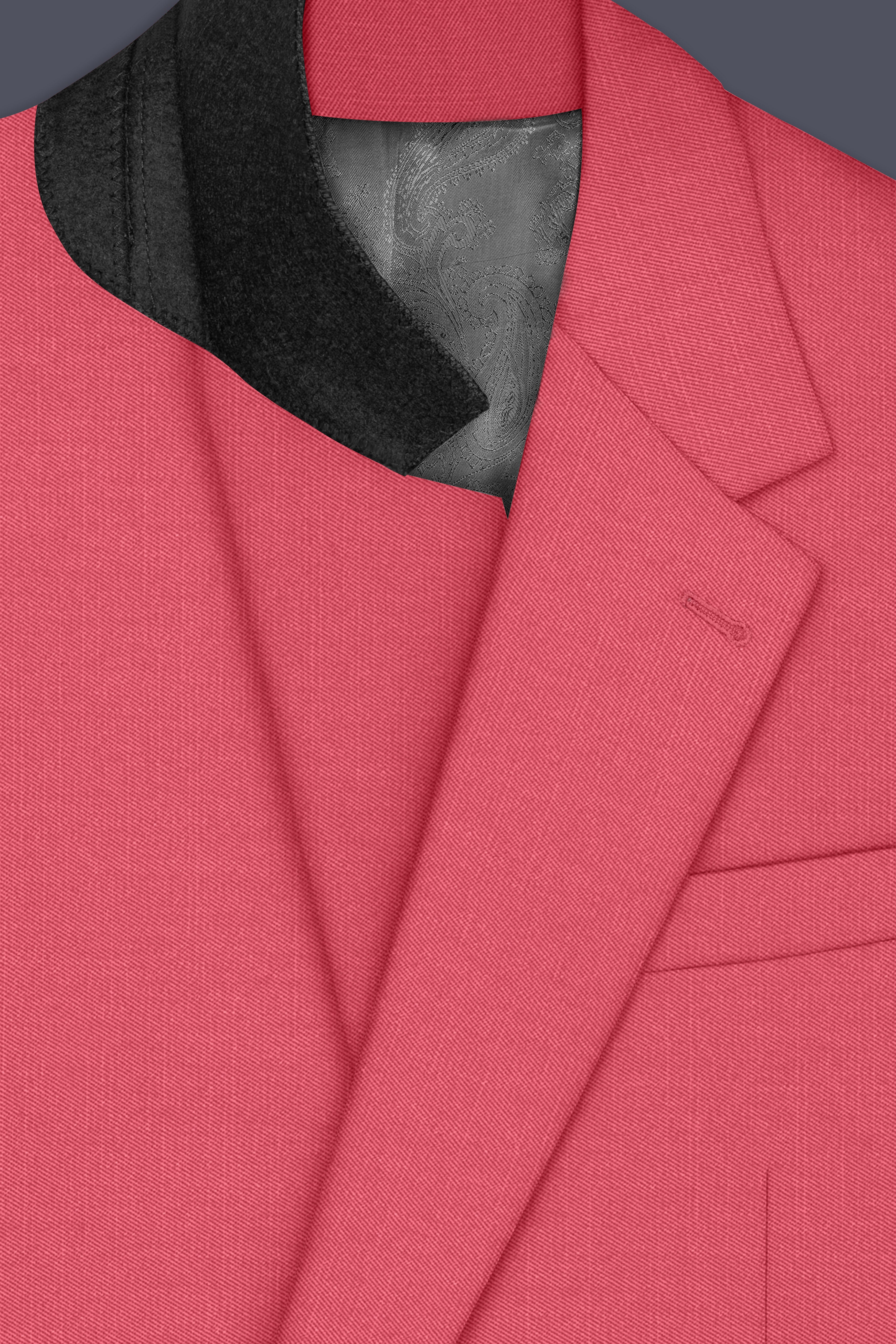 Aurerosa-Roman Pink Wool Rich Single Breasted Slight Stretch Blazer