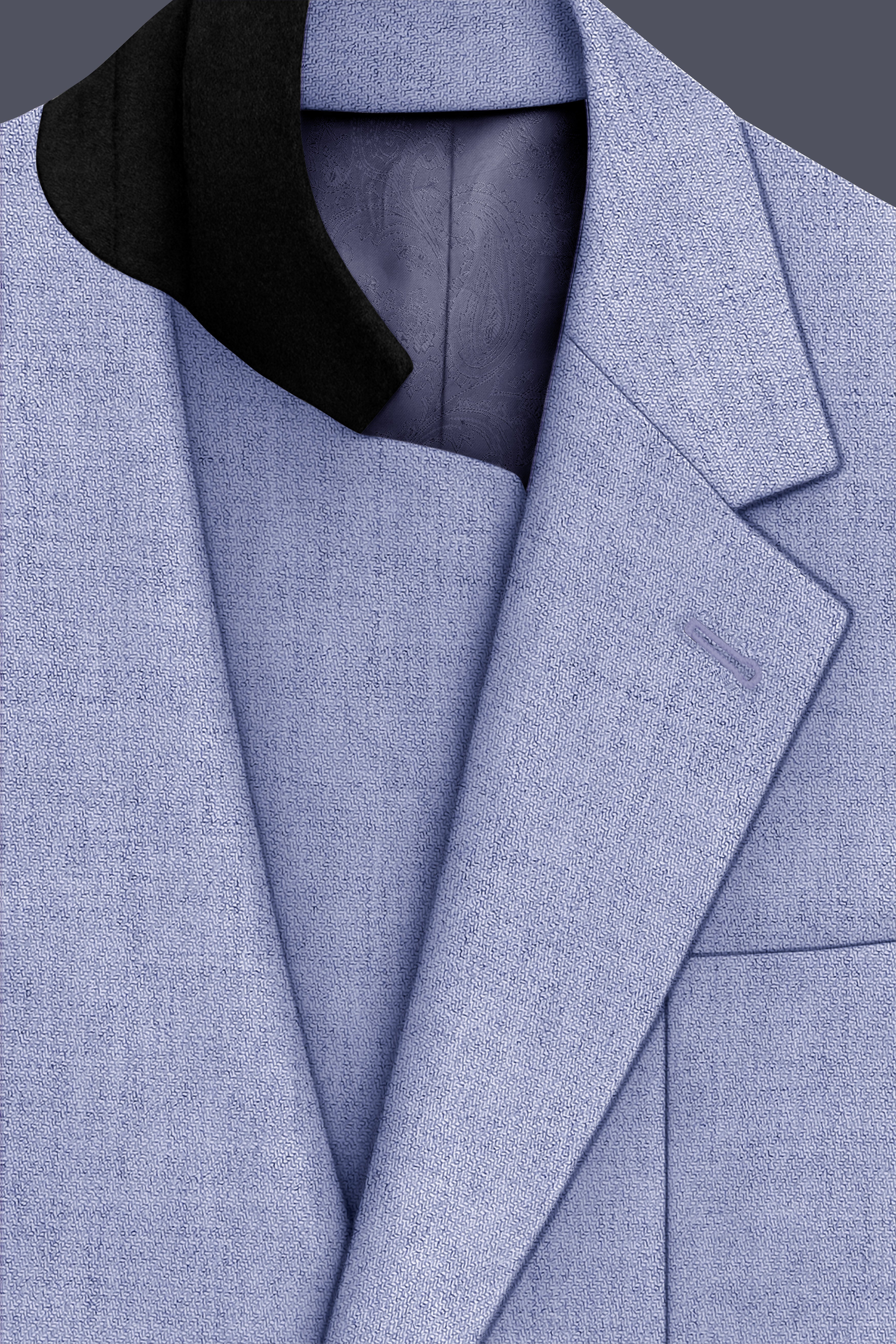 Nordic-Logan Blue Textured Tweed Single Breasted Sports Blazer