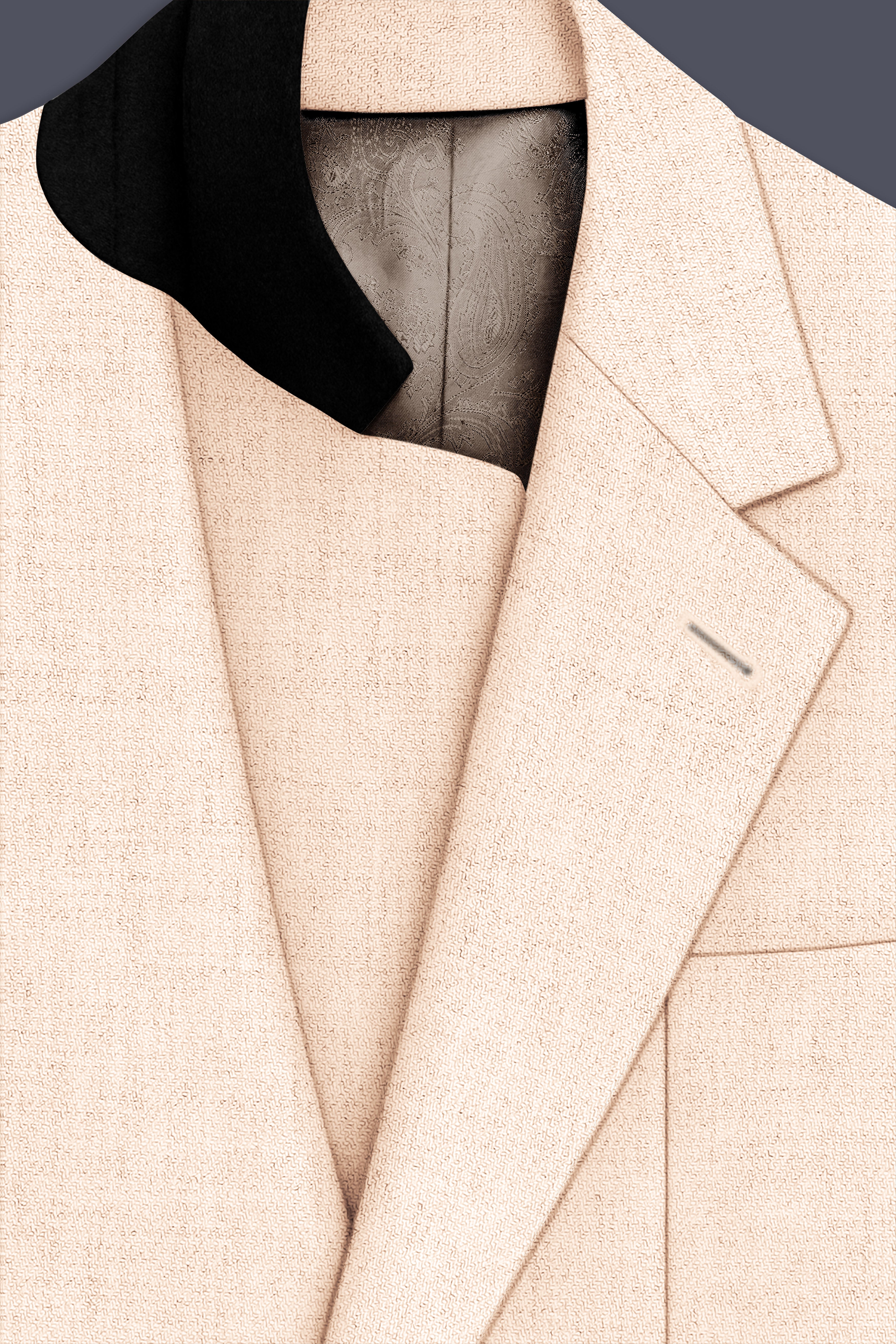 Velour-Derby Cream Textured Tweed Single Breasted Sports Blazer