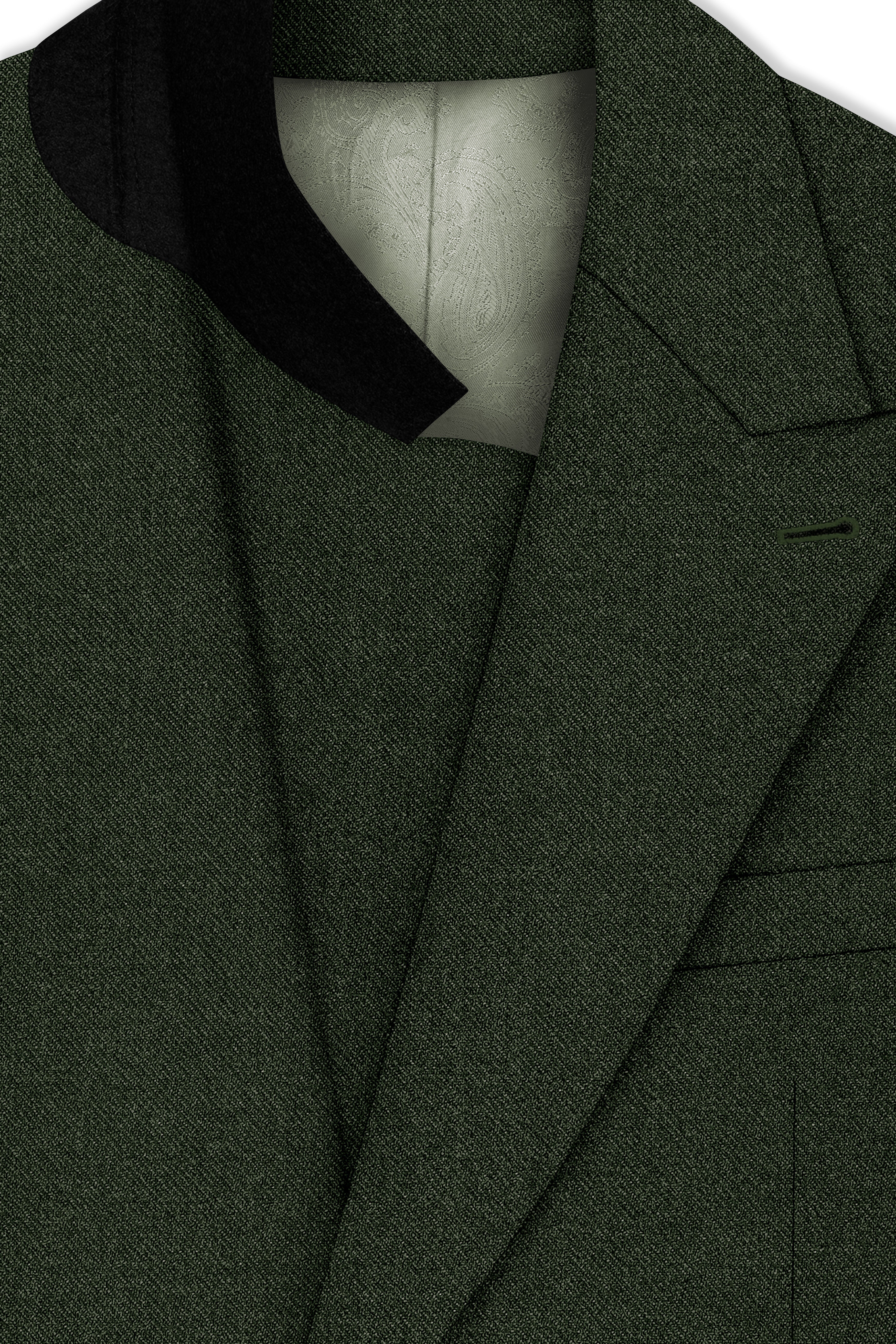Olvoro-Rifle Green Textured Tweed Double Breasted Blazer