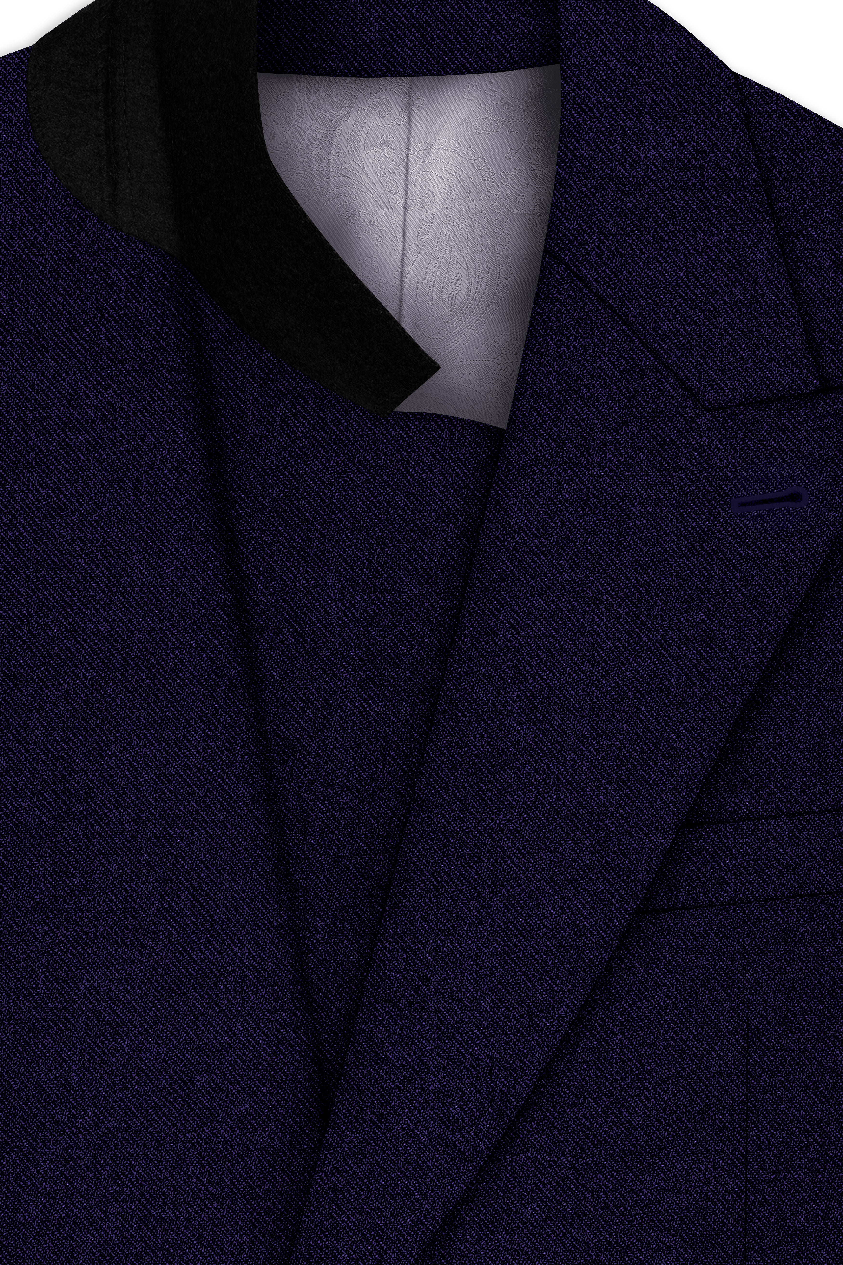 Bluvoro-Mirage Blue Textured Tweed Double Breasted Blazer