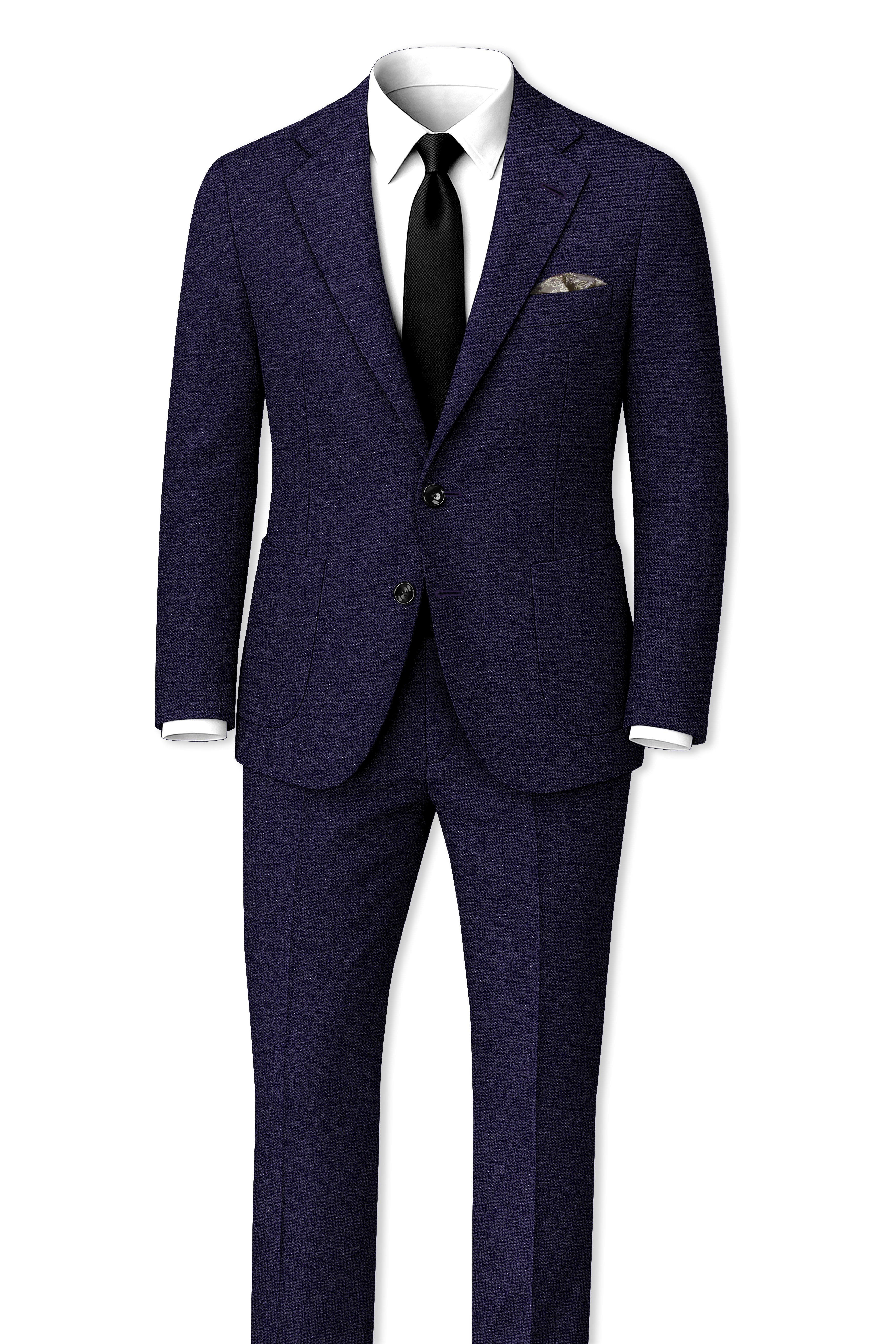 Bluvoro-Mirage Blue Textured Tweed Single Breasted Sports Blazer