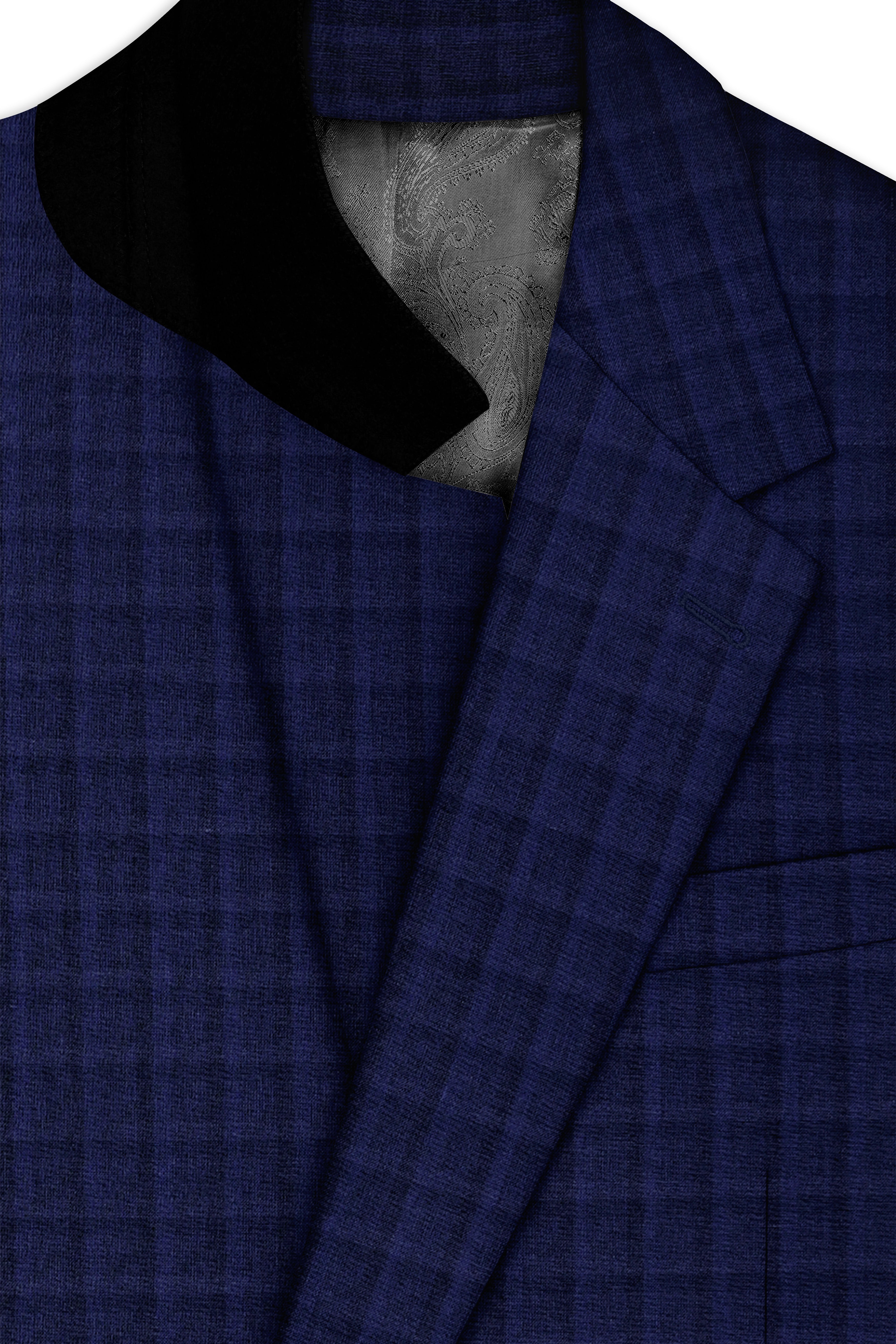 Aurebunt-Bunting Blue Plaid Wool Rich Single Breasted Blazer