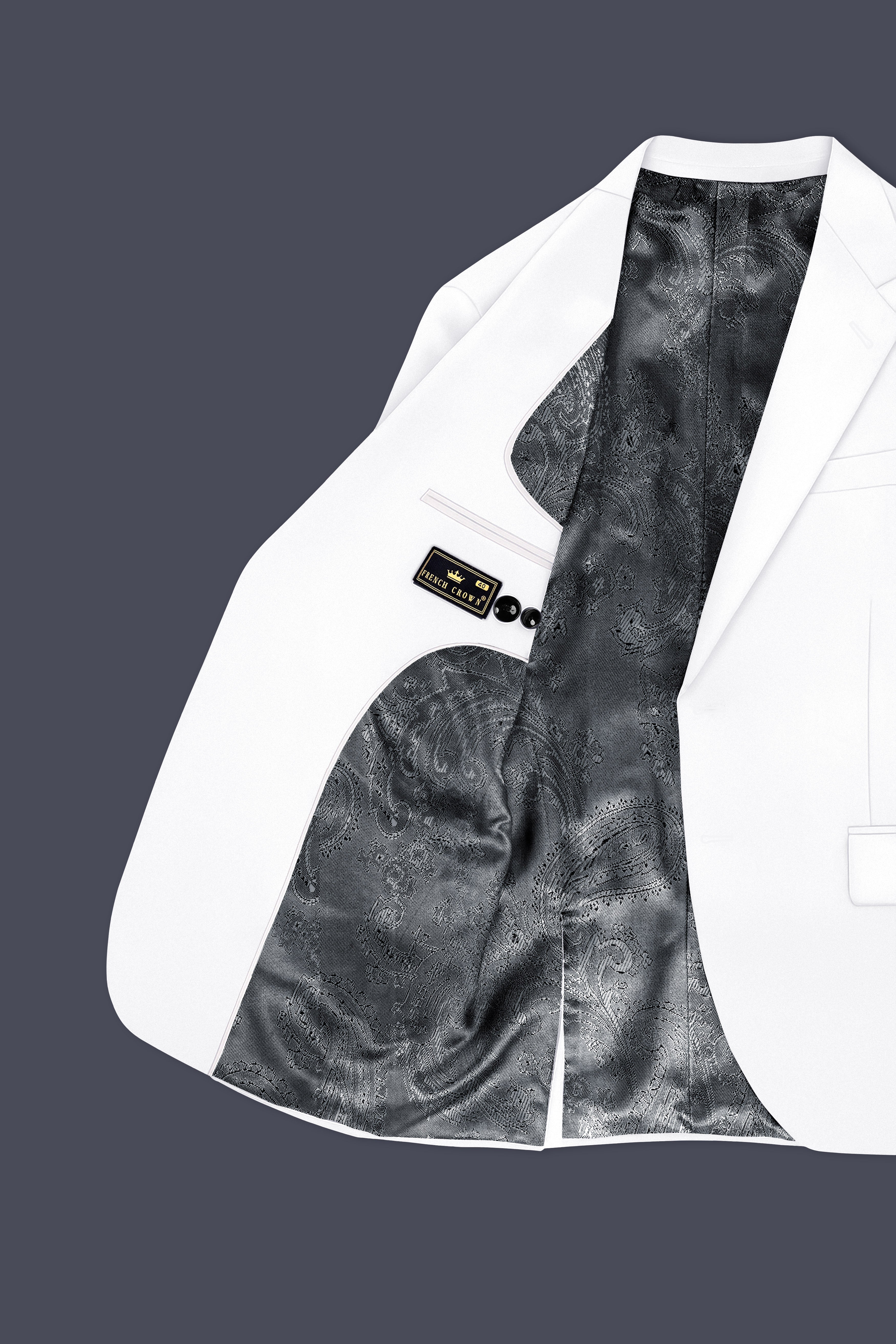 Shiro-Japanese Bright White 4-Way Stretch Wrinkle-Free Wool Rich Single Breasted Blazer