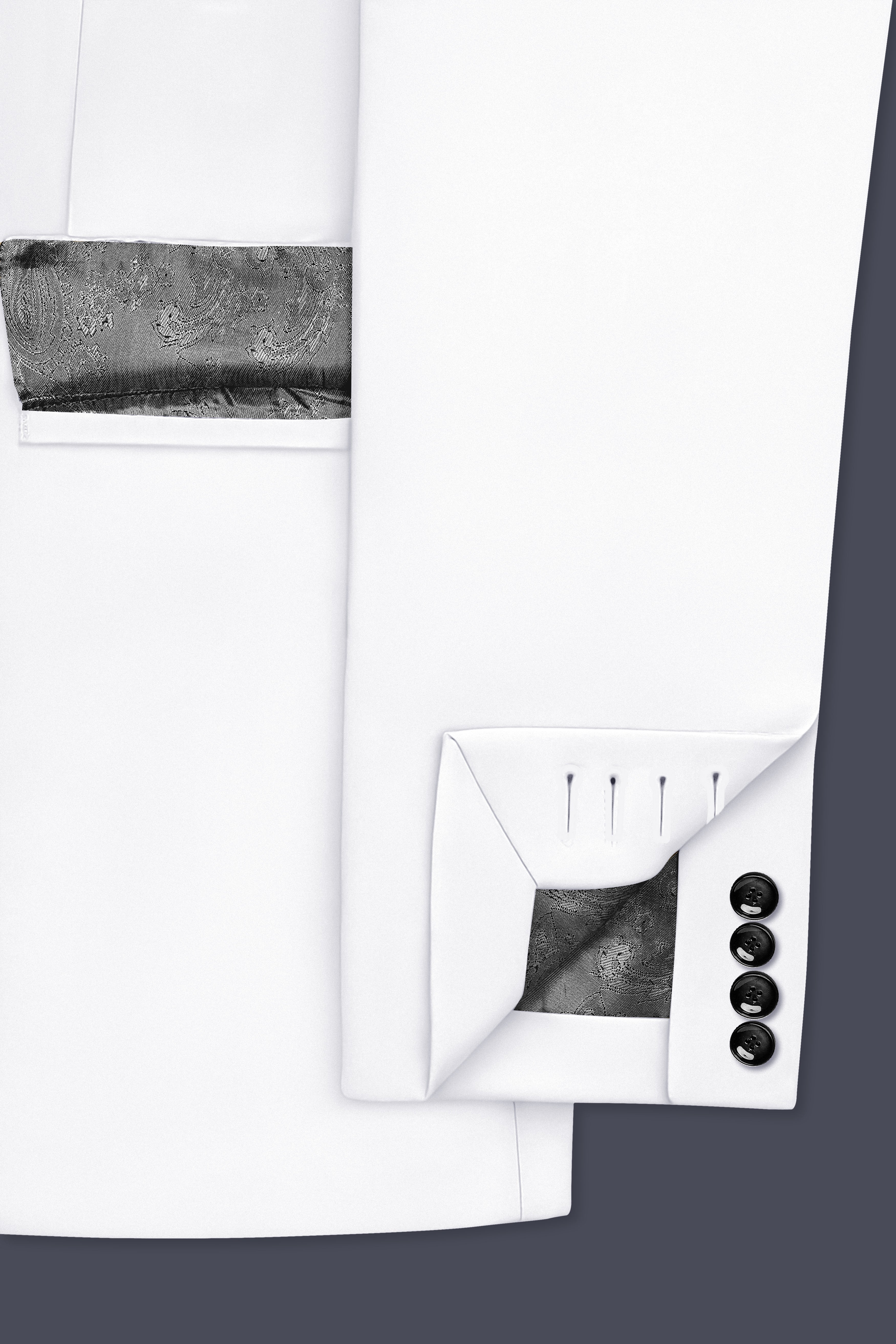 Shiro-Japanese Bright White 4-Way Stretch Wrinkle-Free Wool Rich Single Breasted Blazer