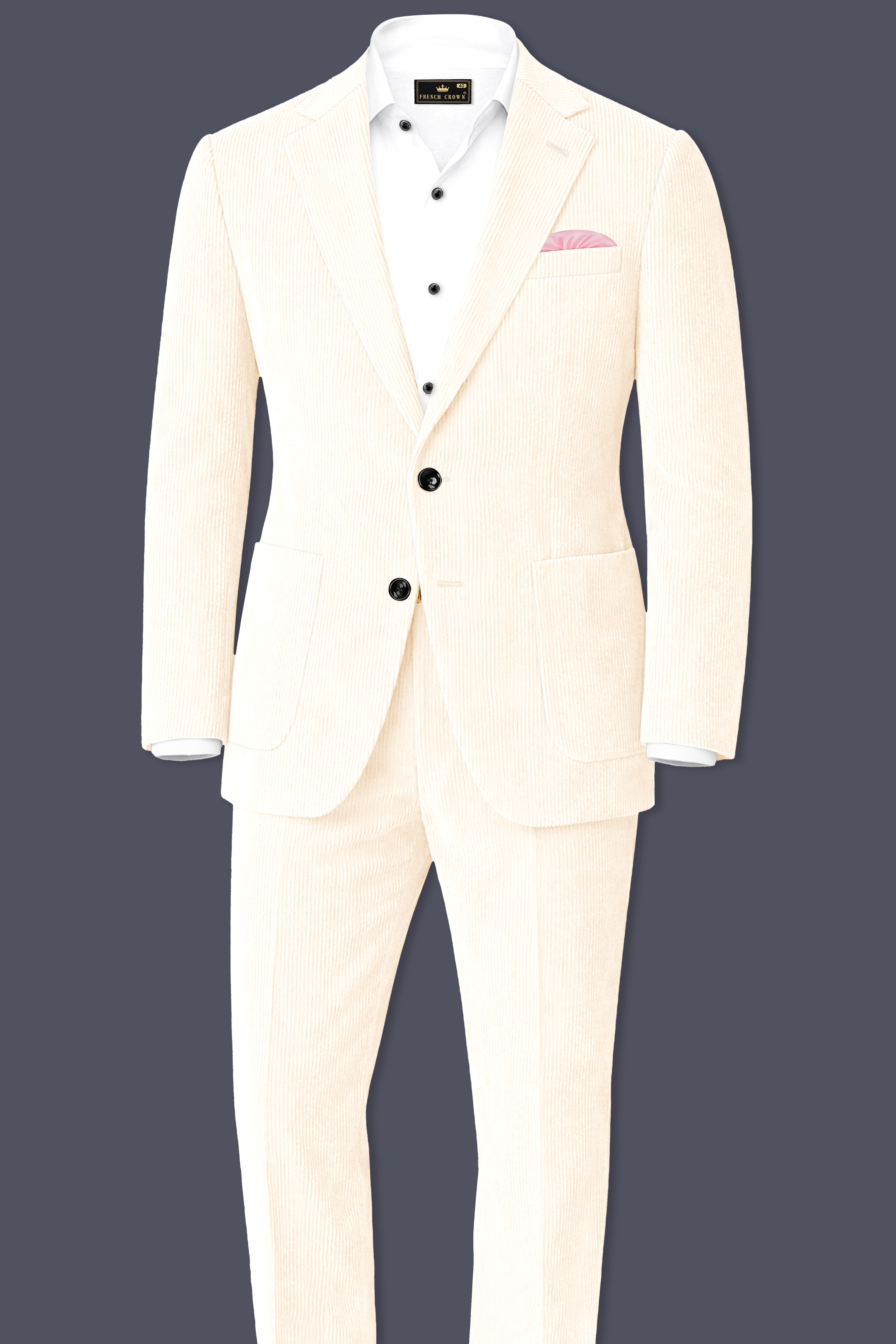 Ivoro-Swizzle Cream Corduroy Premium Single Breasted Sports Blazer