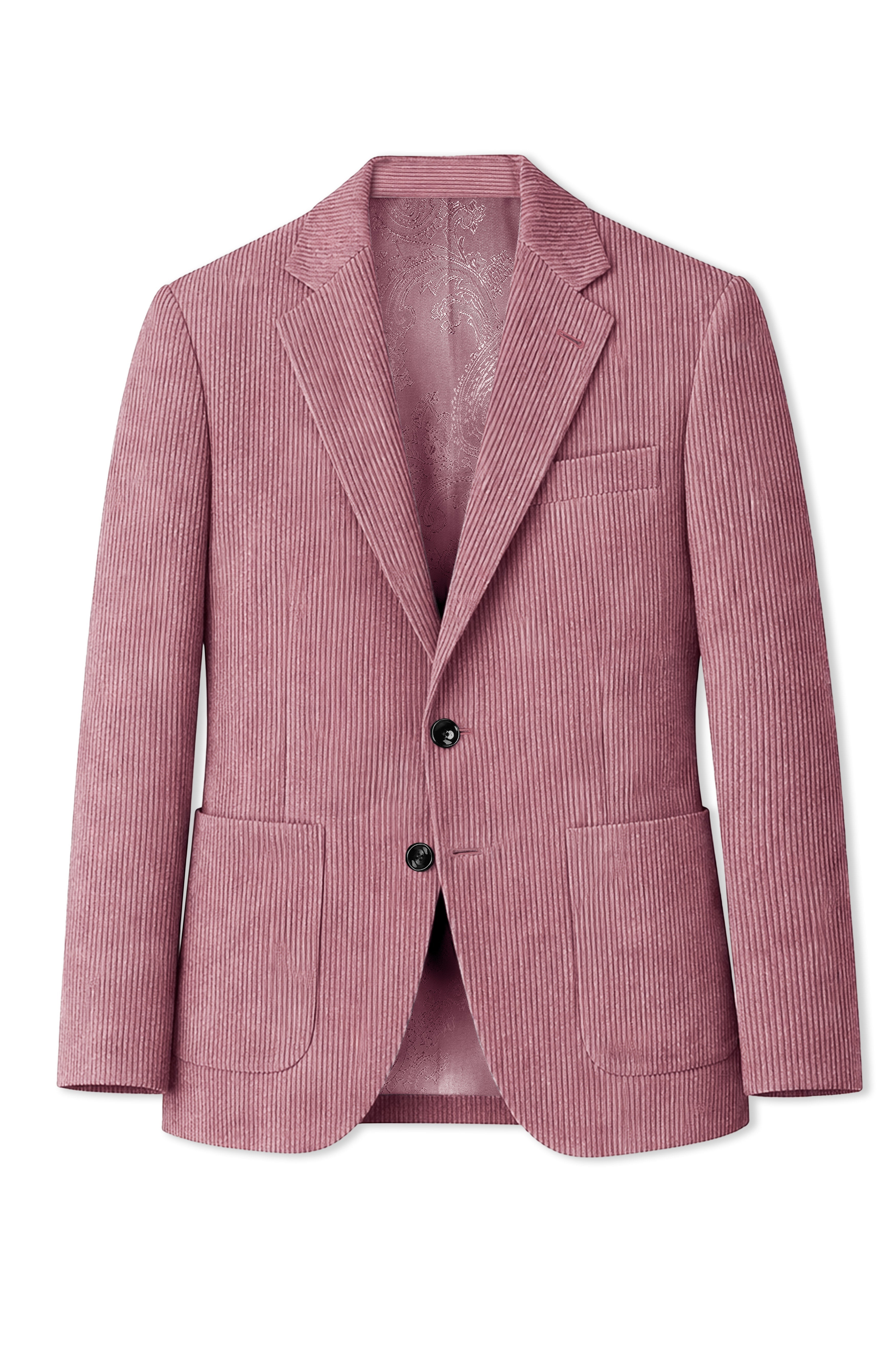 Petalux-Oriental Pink Corduroy Premium Single Breasted Sports Blazer