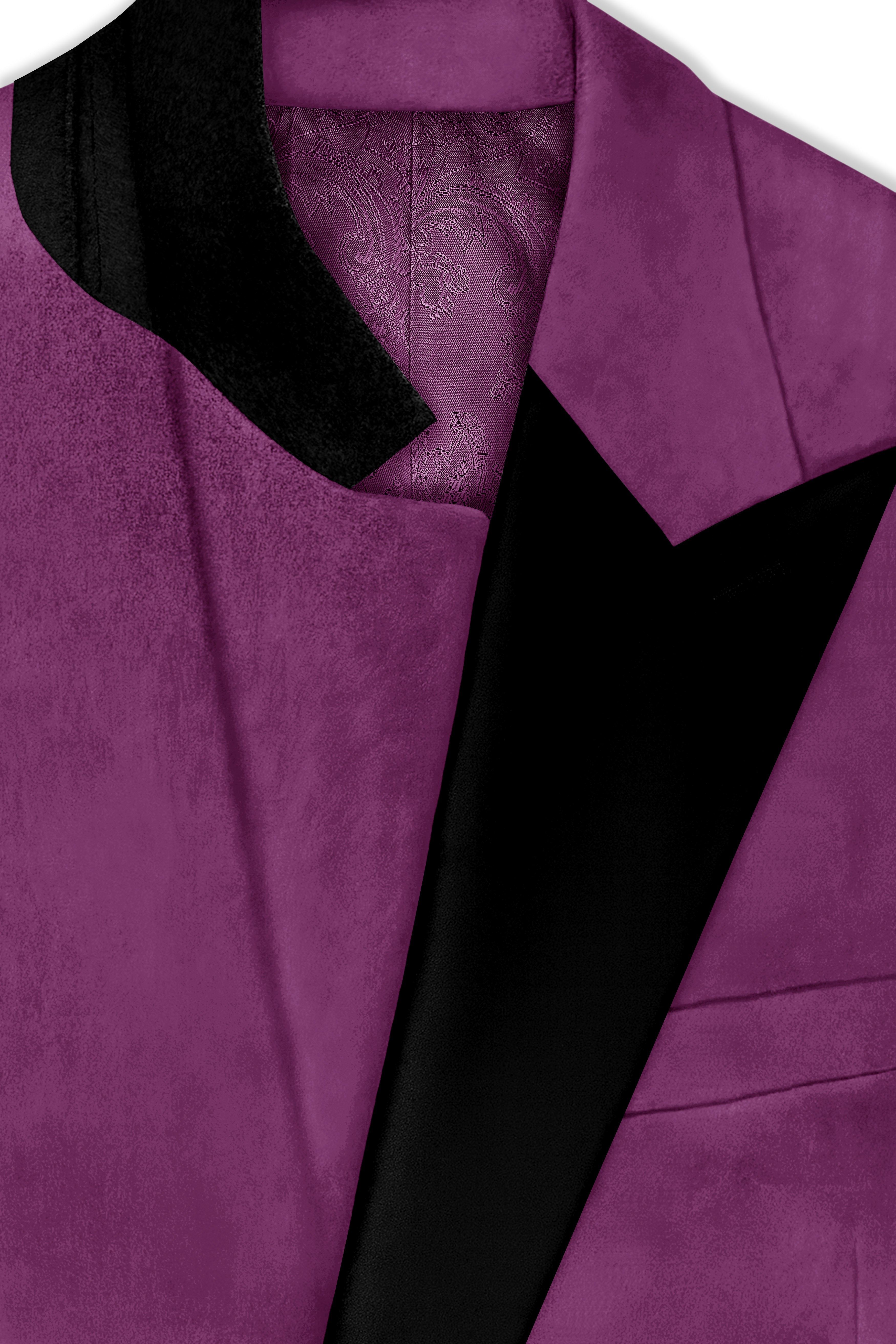 Imperial-Cannon Purple Velvet Peak Lapel Tuxedo Blazer