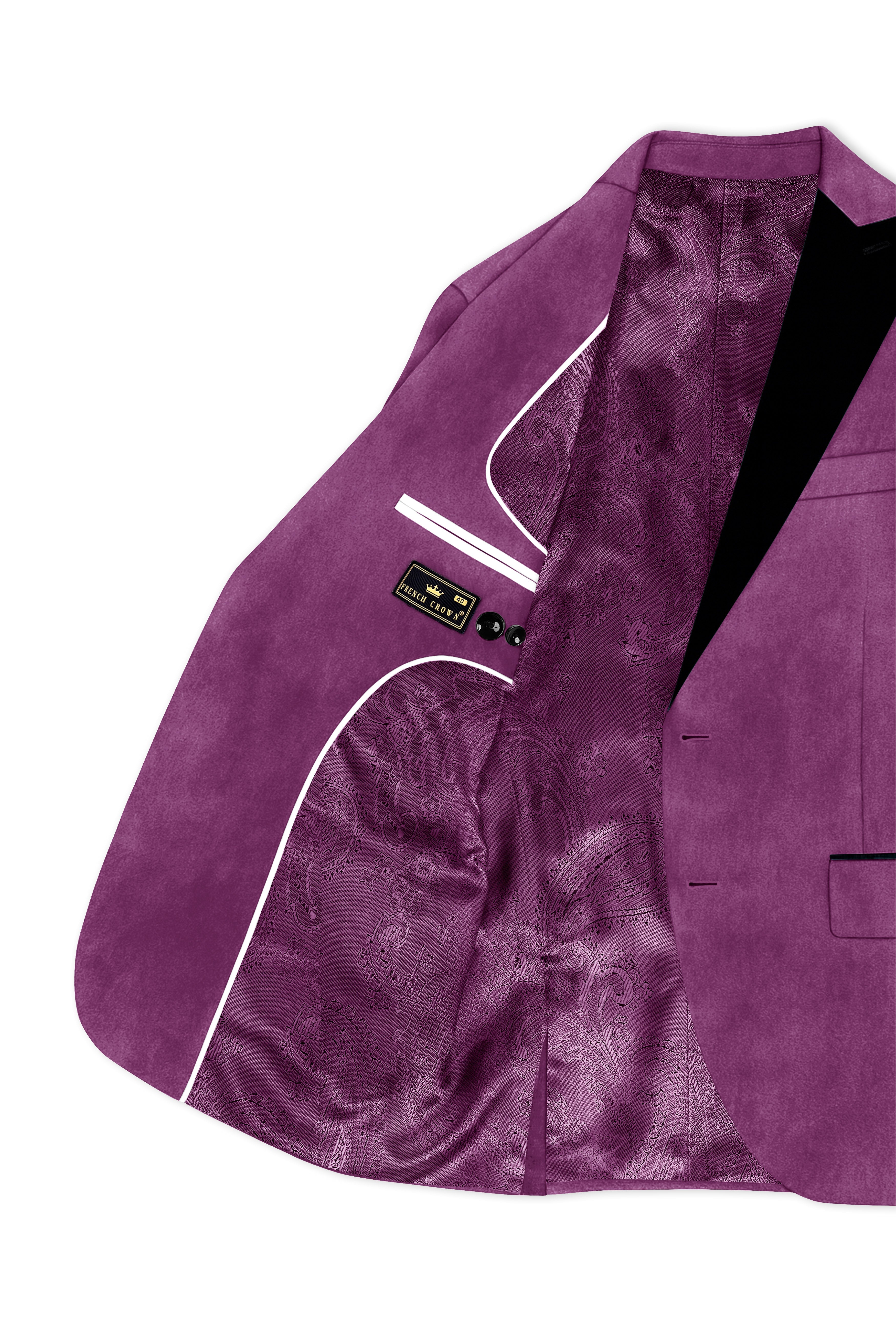 Imperial-Cannon Purple Velvet Peak Lapel Tuxedo Blazer