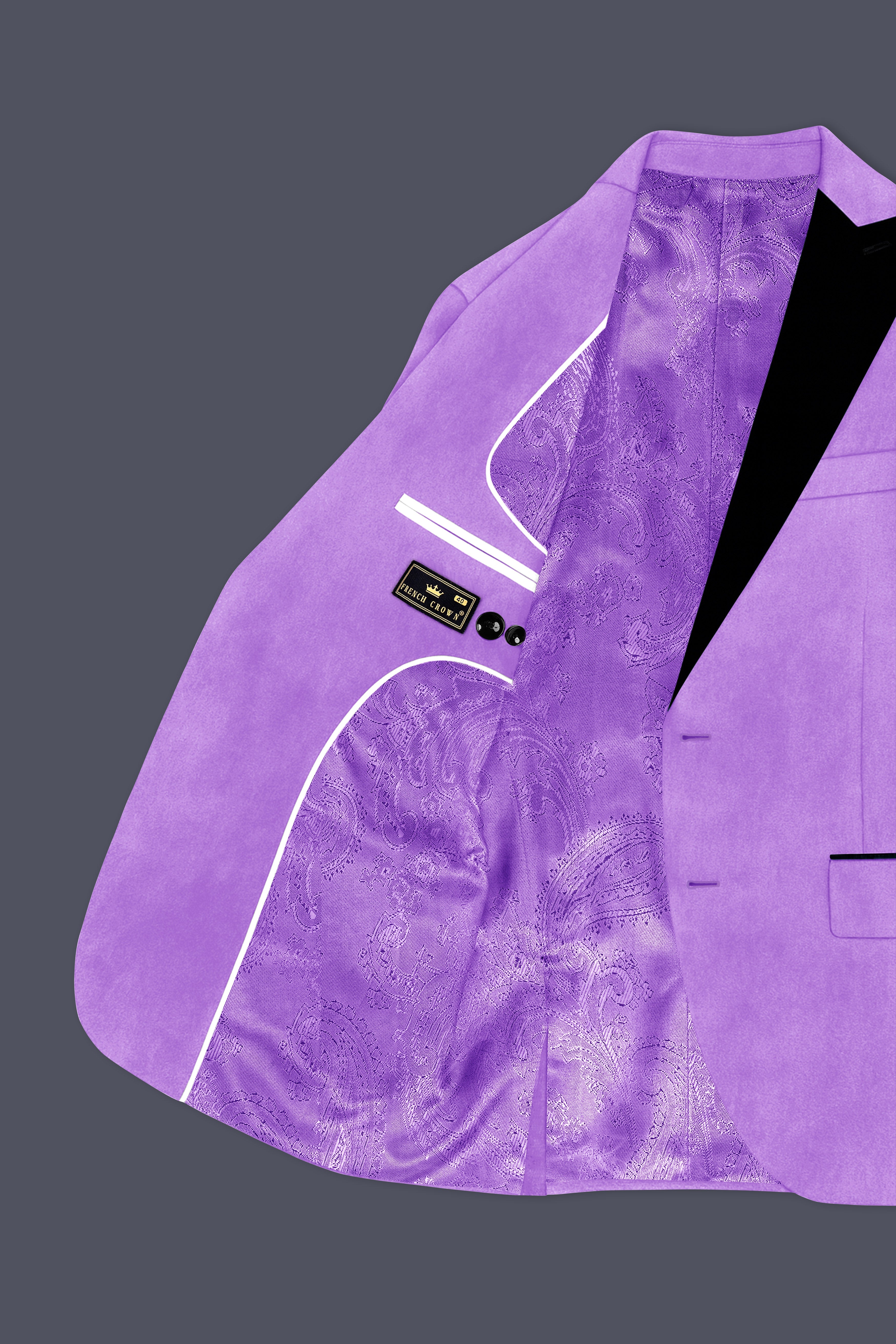 Orchid-Wisteria Purple Velvet Peak Lapel Tuxedo Blazer