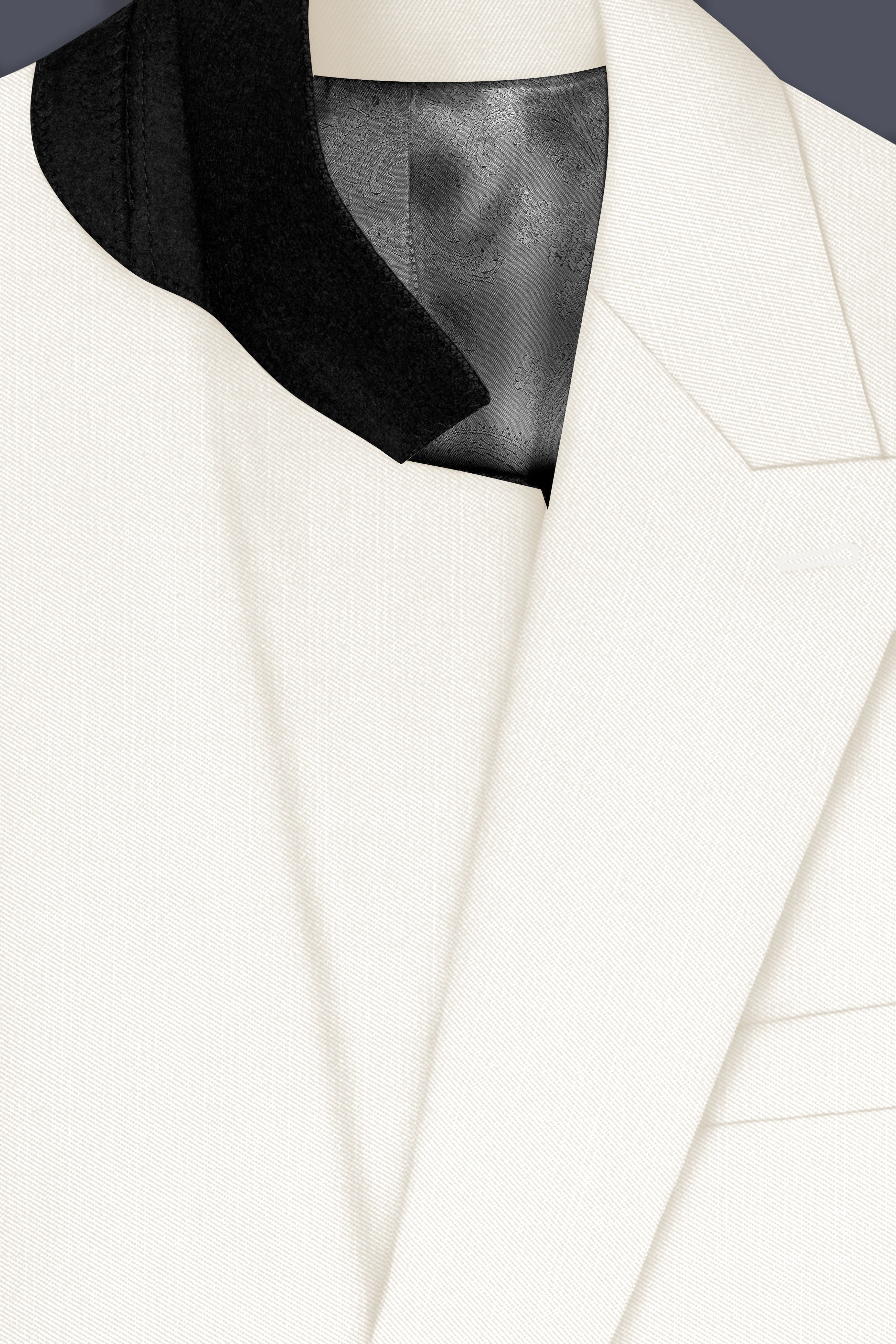 Ivory-Cararra Cream Wool Rich Double Breasted Slight Stretch Blazer