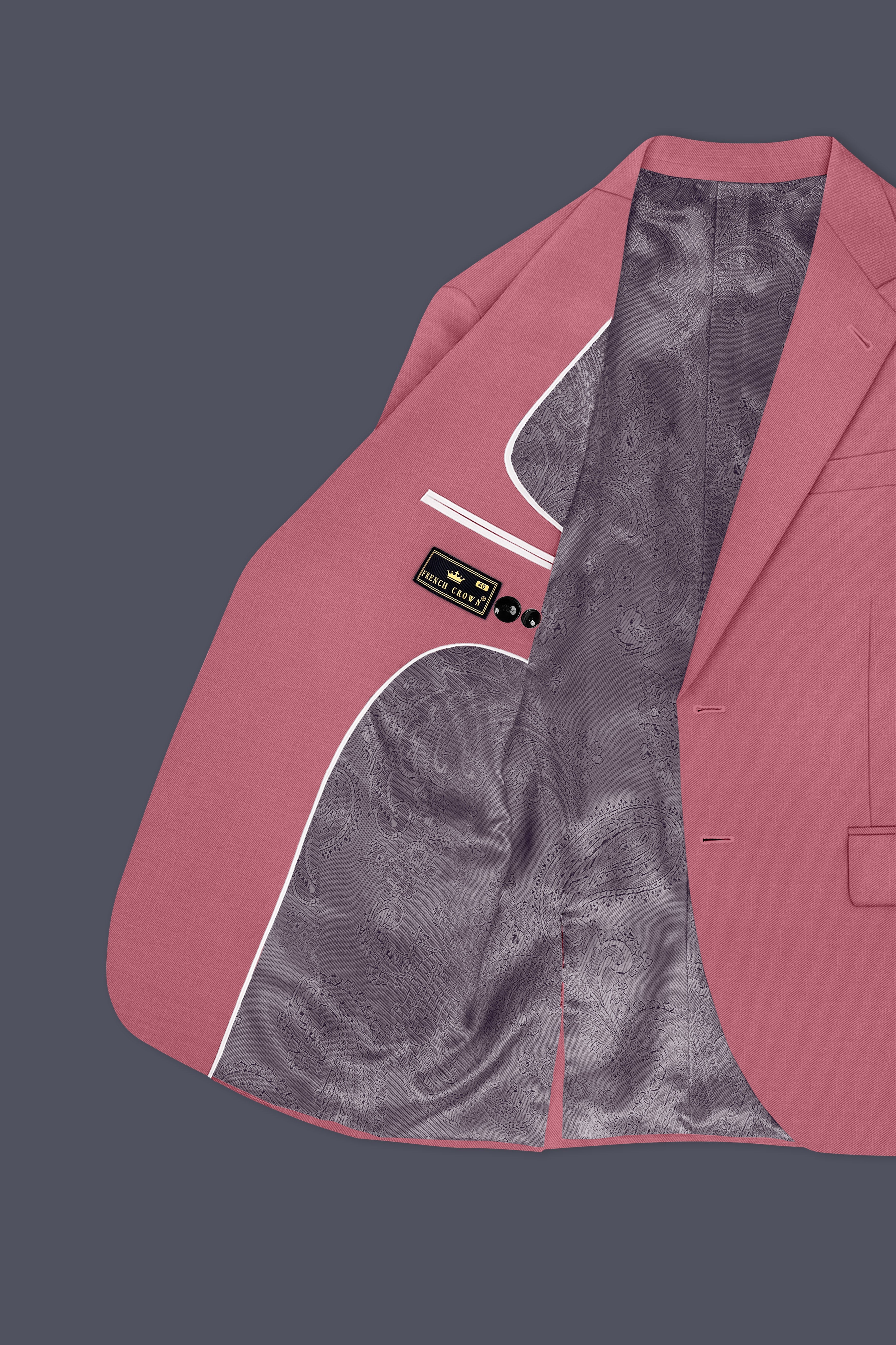 Soleil-Peach Wool Rich Slight Stretch Single Breasted Blazer