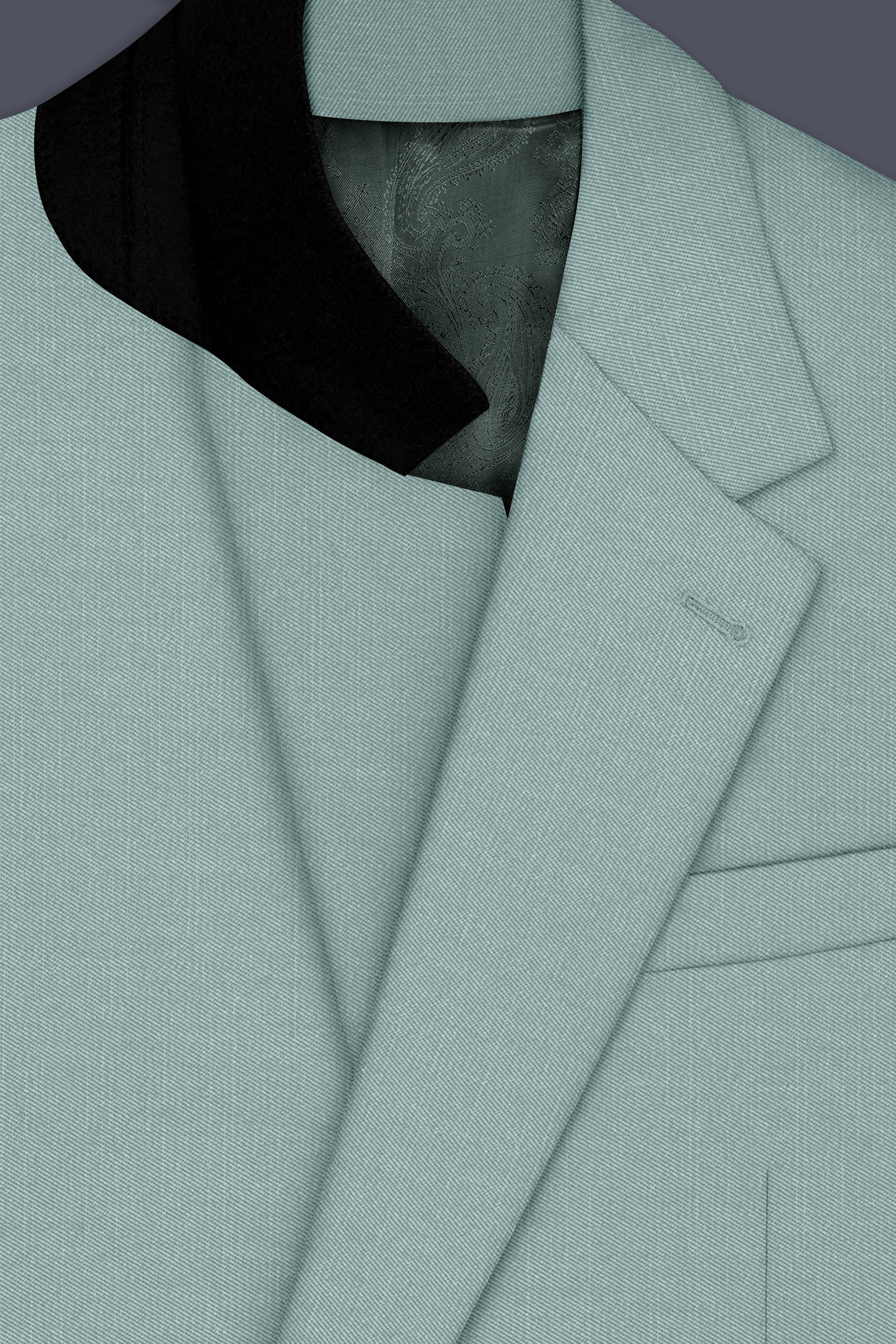 Tropic-Cadet Green Wool Rich Slight Stretch Single Breasted Blazer