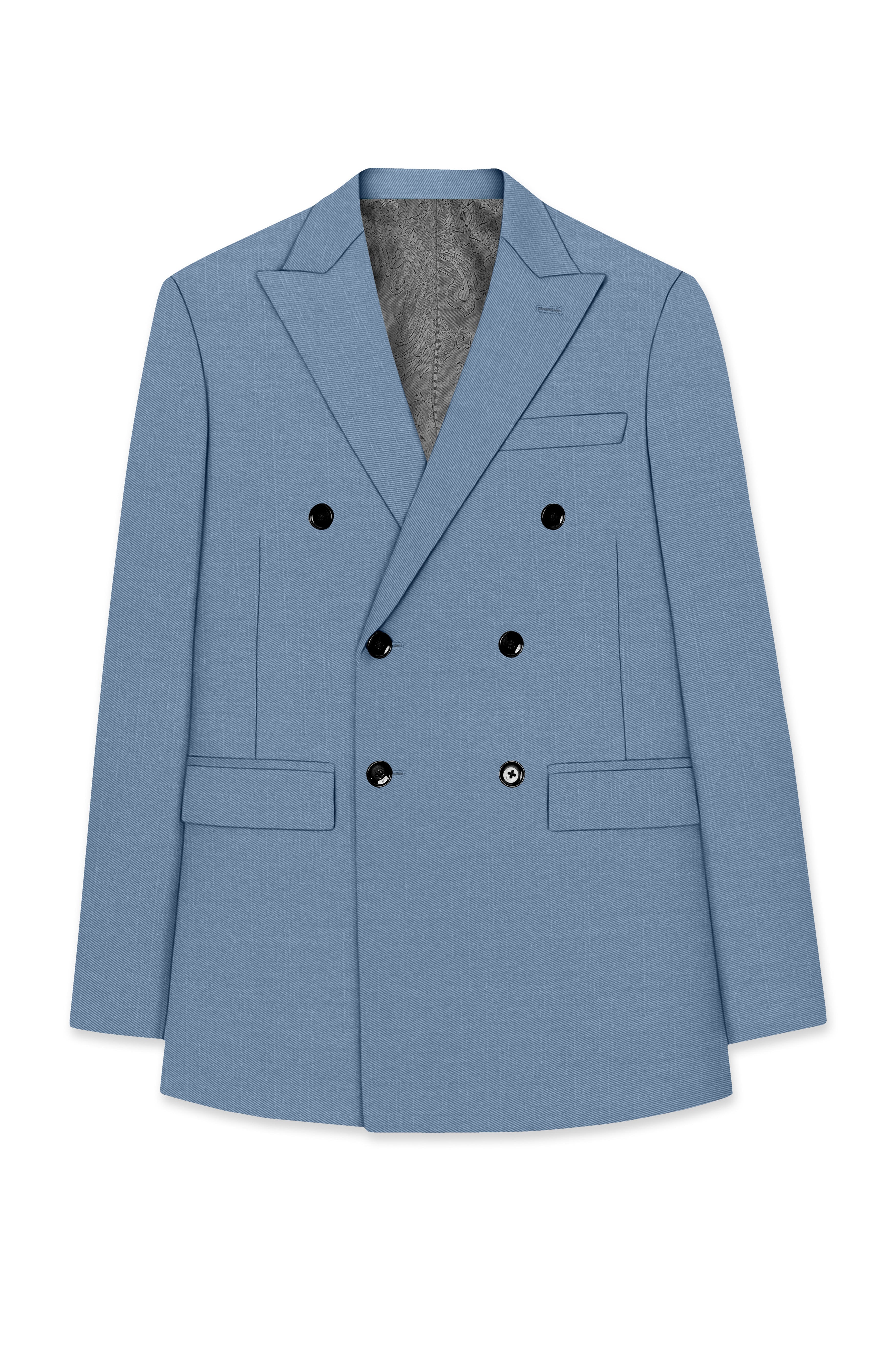 Celestor-Lynch Blue Wool Rich Slight Stretch Double Breasted Blazer