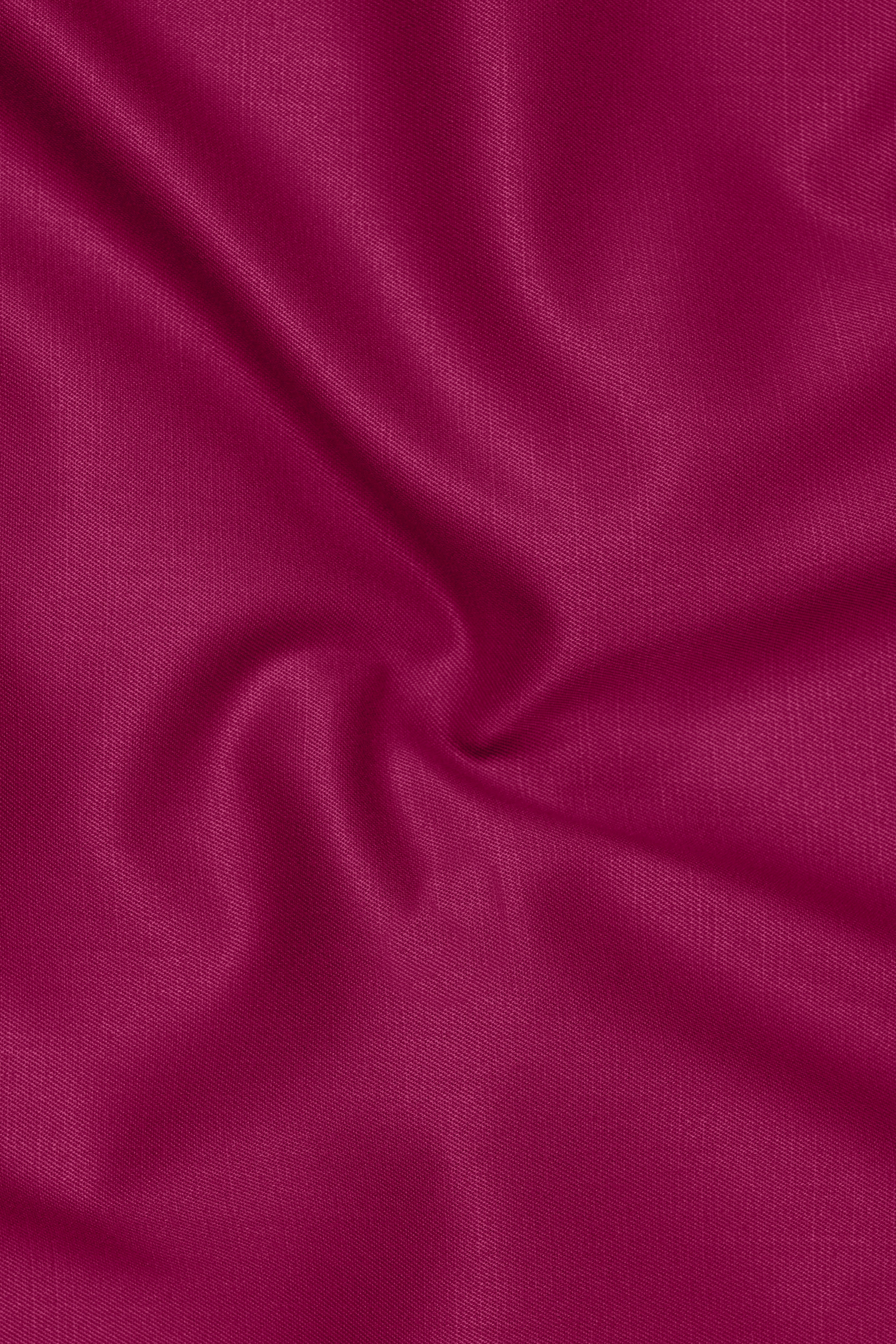 Orchid-Mulberry Pink Wool Rich Slight Stretch Double Breasted Blazer