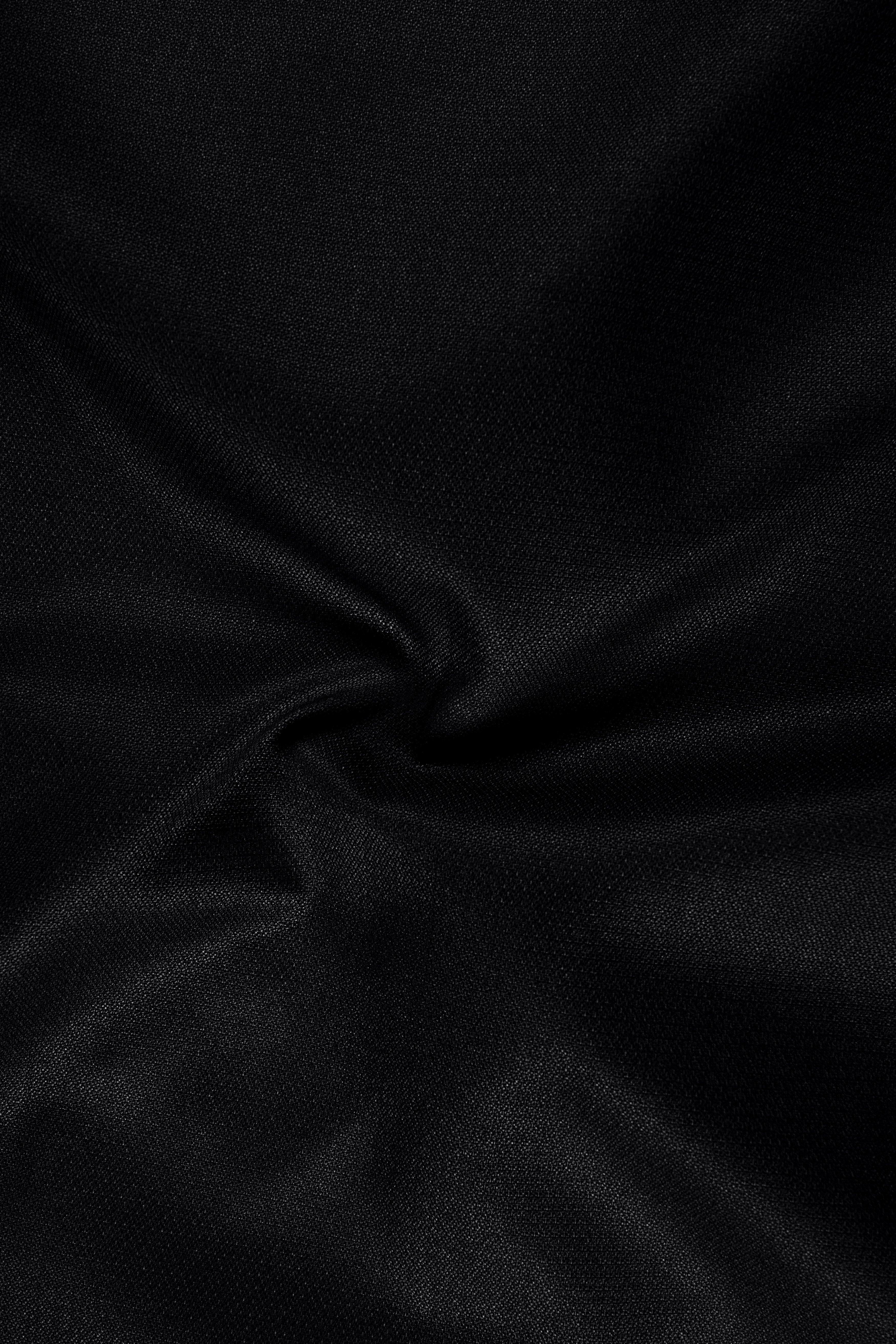 Regal-Jade Black Diamond Textured Wool Rich Slight Stretch Single Breasted Blazer