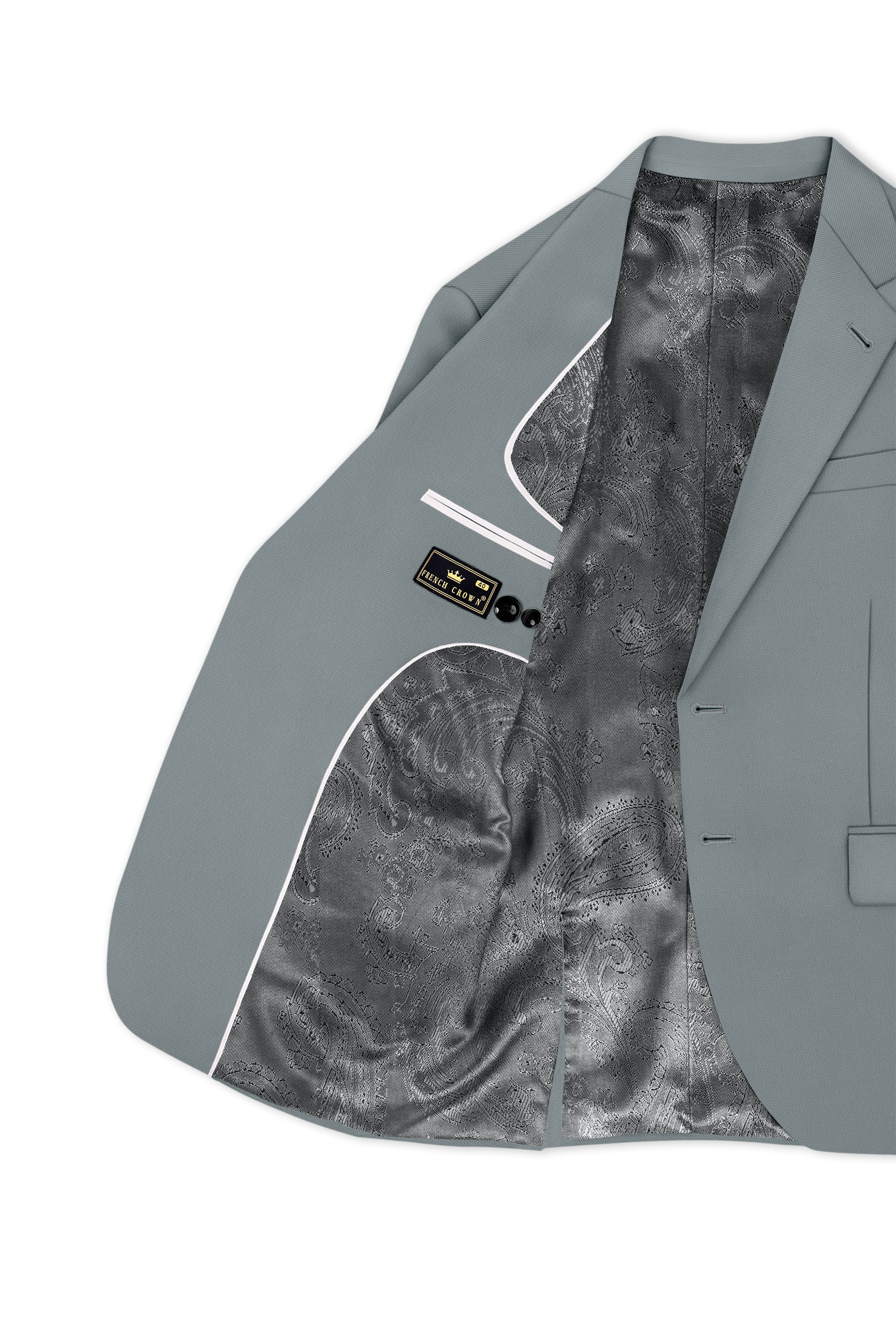Flexaro-Korean Abbey gray 4-Way Stretch Wrinkle-Free Wool Rich Single Breasted Blazer