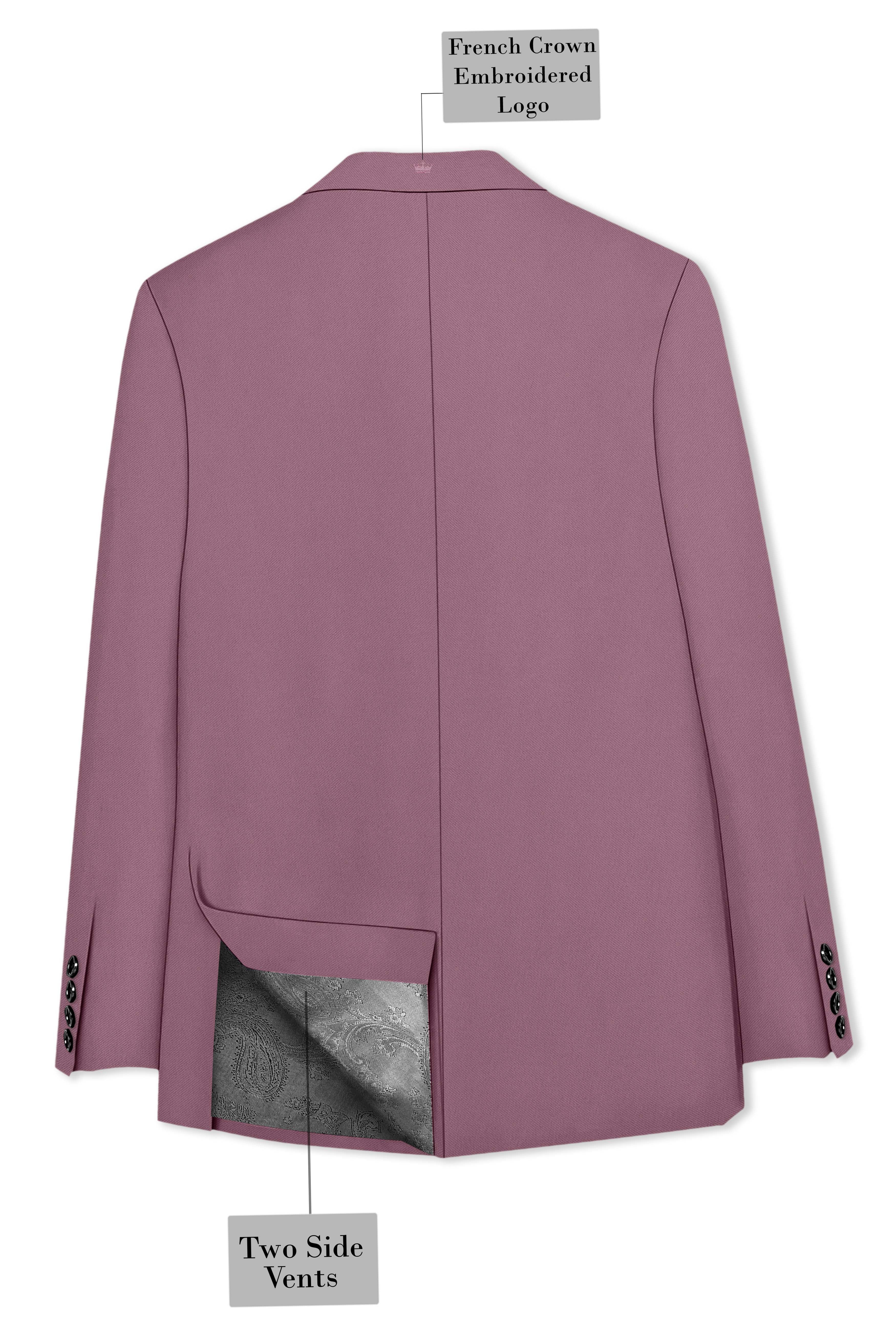Rouge-Korean Opium Pink 4-Way Stretch Wrinkle-Free Wool Rich Single Breasted Blazer