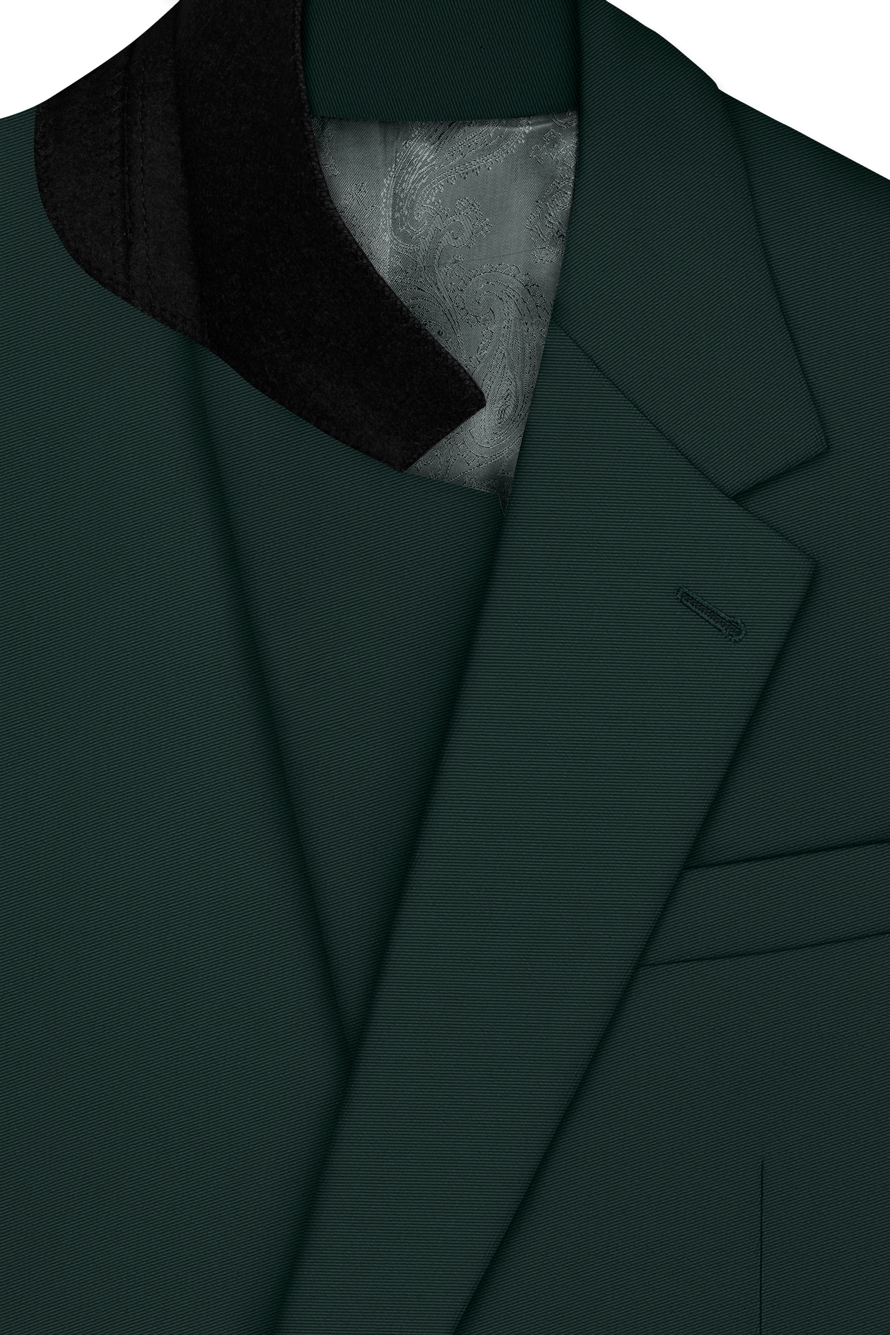 Viridian-Gable Green Slight Stretch Subtle Sheen Poly-Viscose Single Breasted Blazer