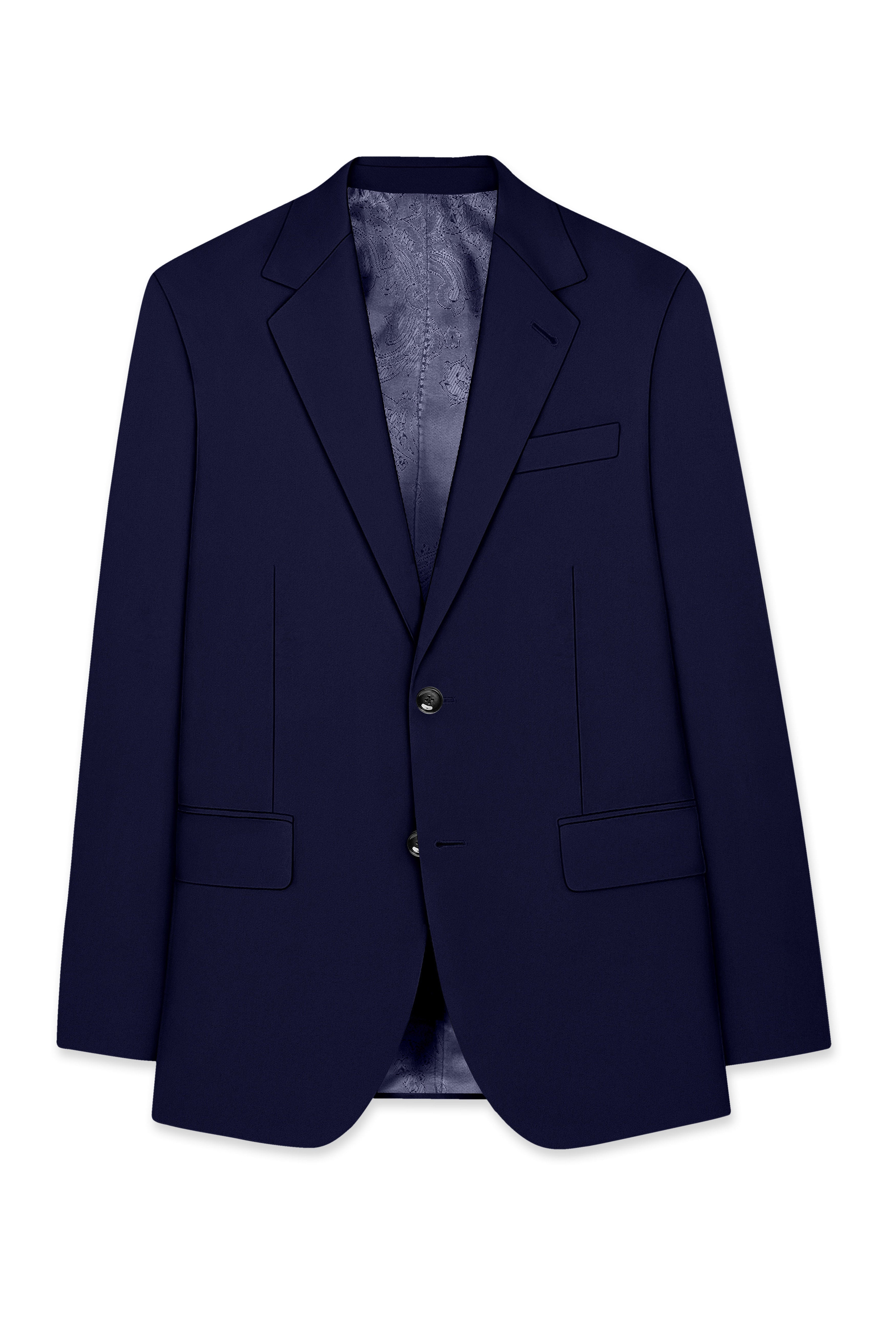 Aegean-Mirage Blue Slight Stretch Subtle Sheen Poly-Viscose Single Breasted Blazer