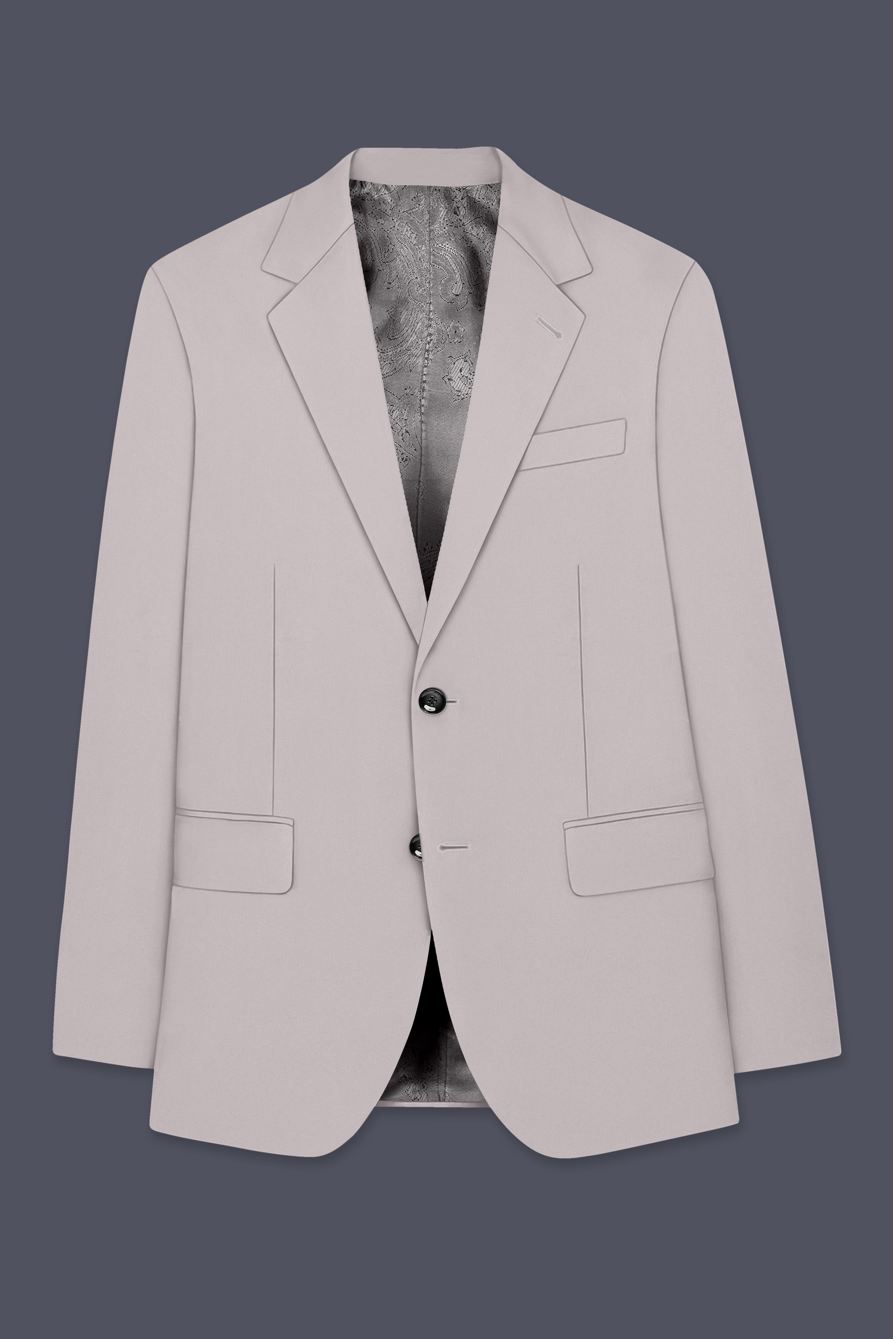 Lustre-Cloud Pink Slight Stretch Subtle Sheen Poly-Viscose Single Breasted Blazer