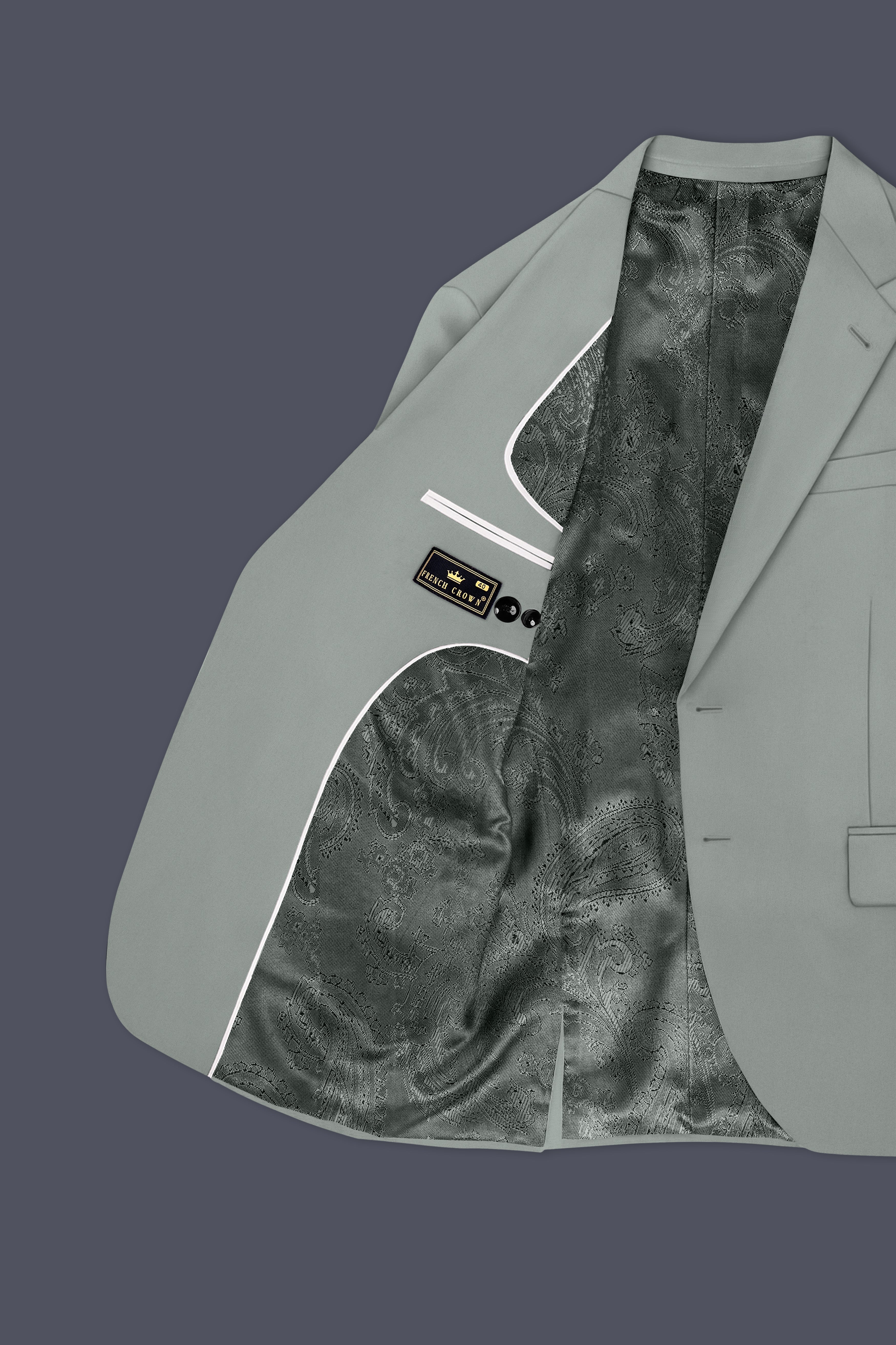 Beryl-Regent Green Slight Stretch Subtle Sheen Poly-Viscose Single Breasted Blazer